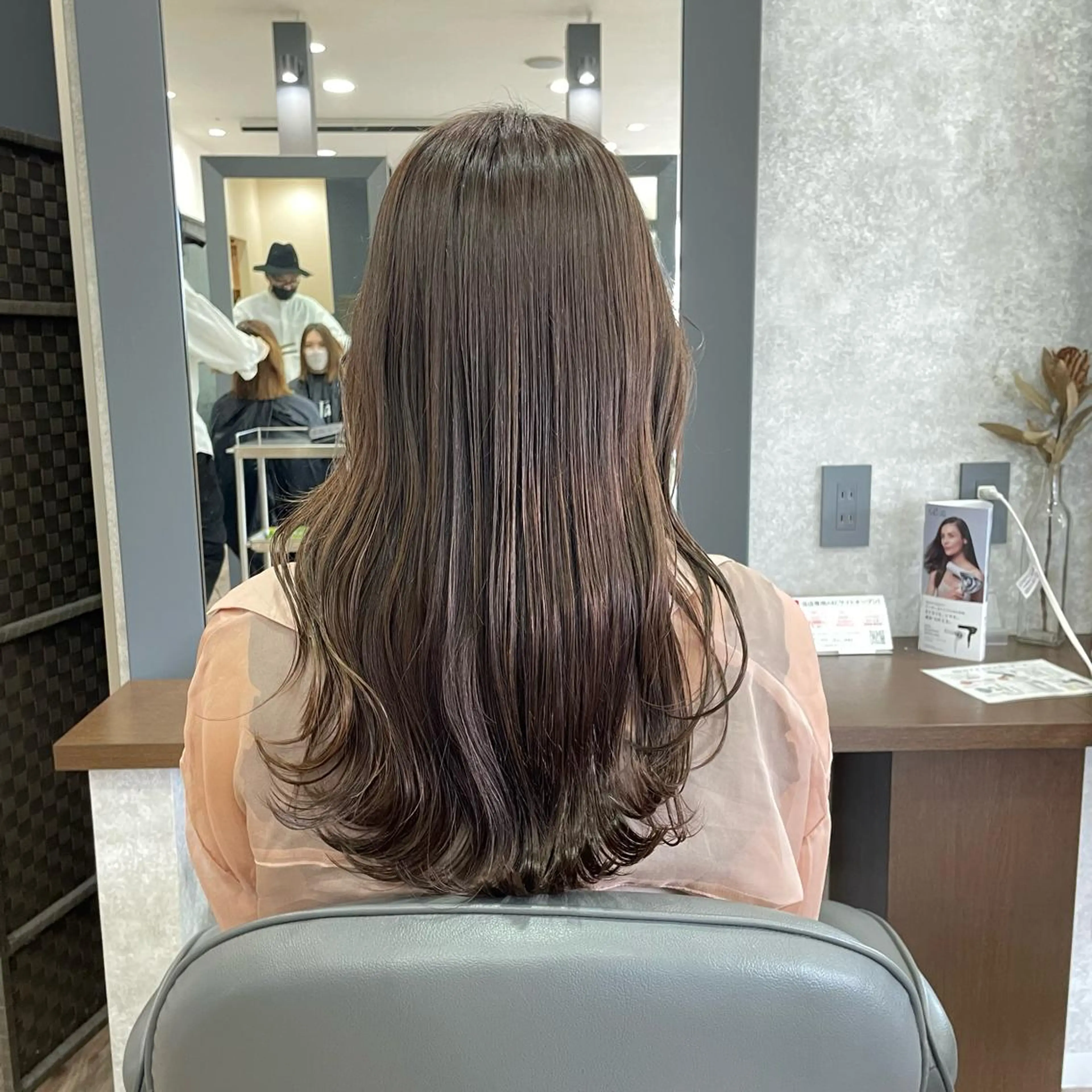 ロング カラー ブラウンカラー ココアブラウン ピンクカラー たなか りなのヘアスタイル