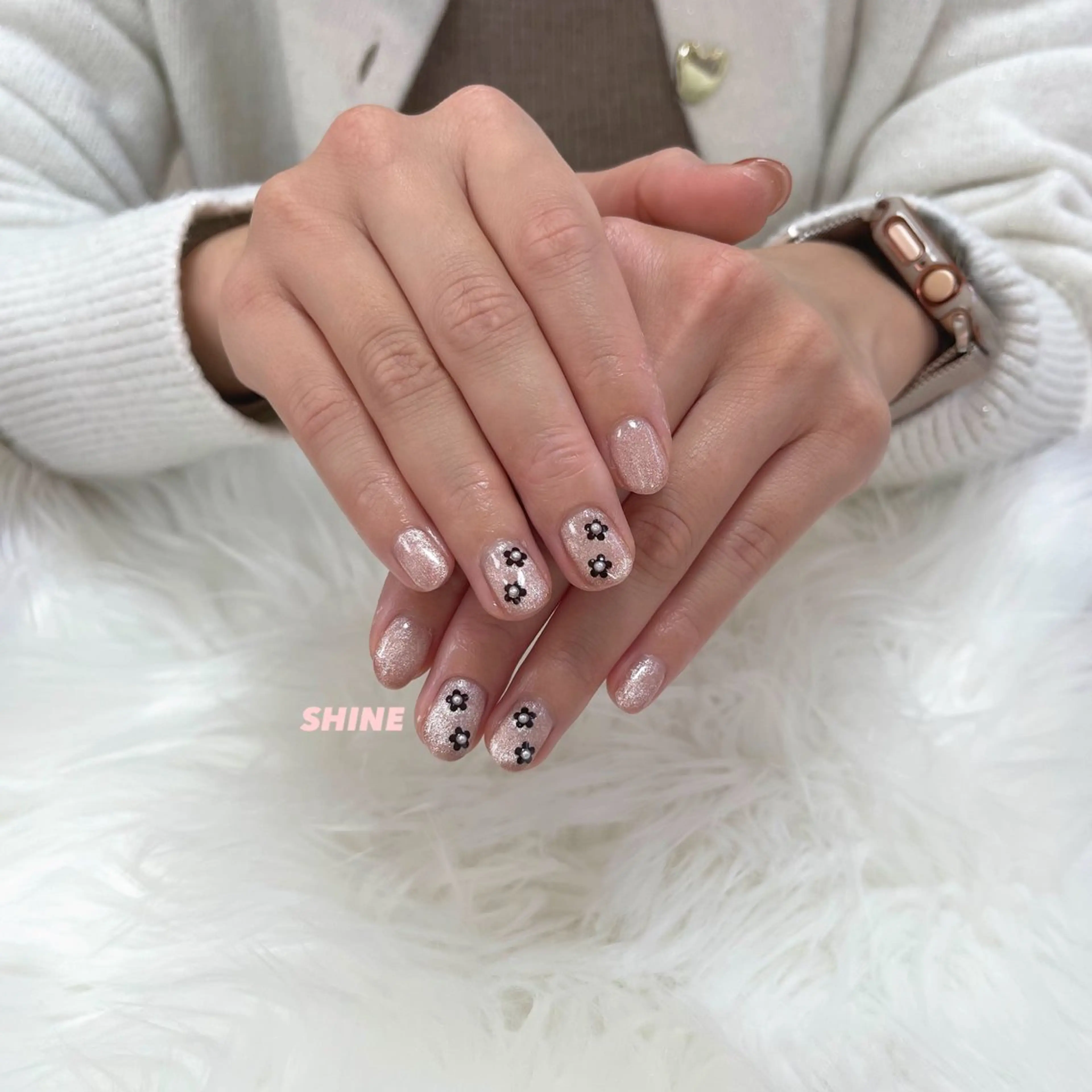 ネイル フラワーネイル マグネットネイル ハンドネイル SHINE nail salonのネイルデザイン