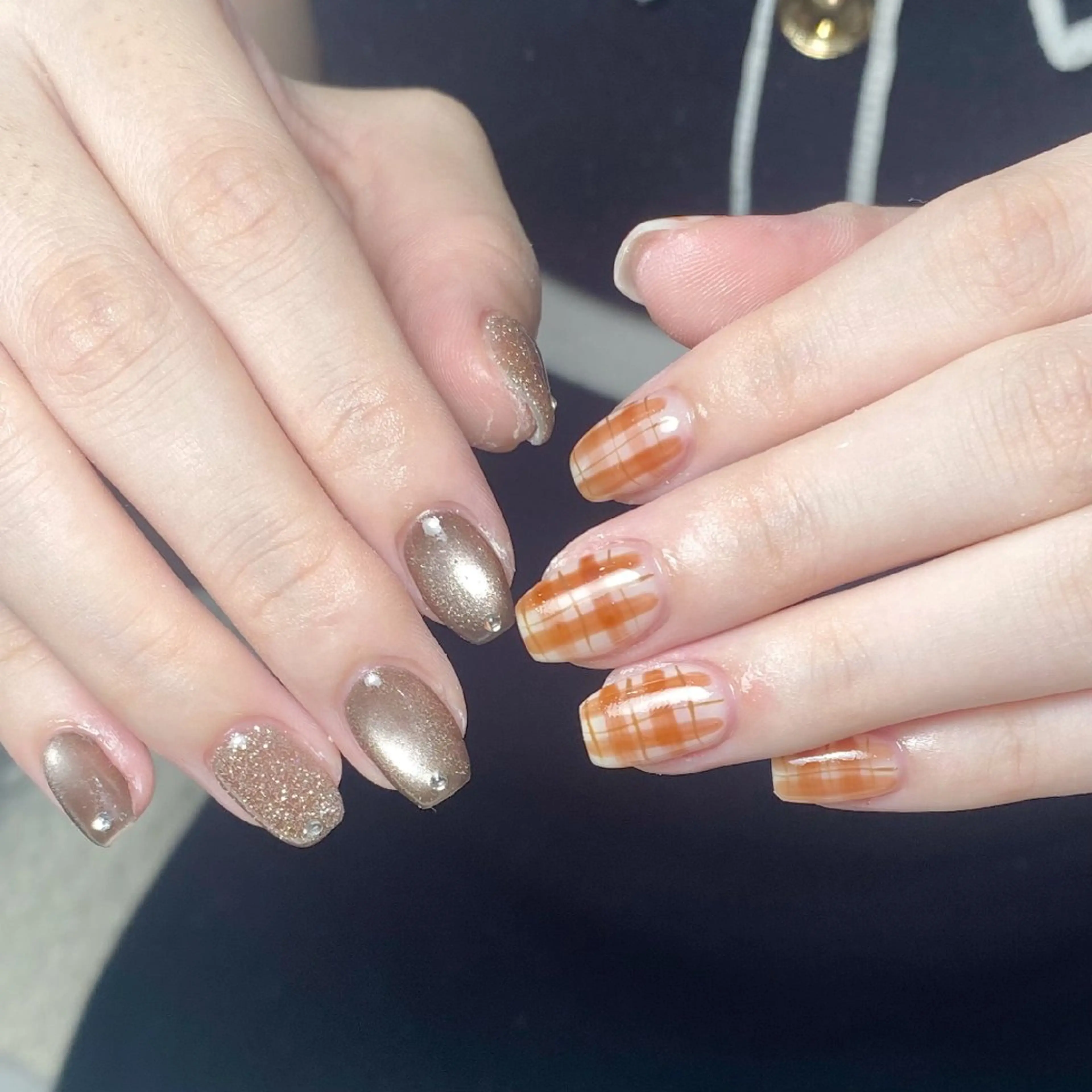 ネイル チークネイル フレンチネイル ジェルネイル ガーリー キラキラネイル ハンドネイル UM Nail Salonのネイルデザイン