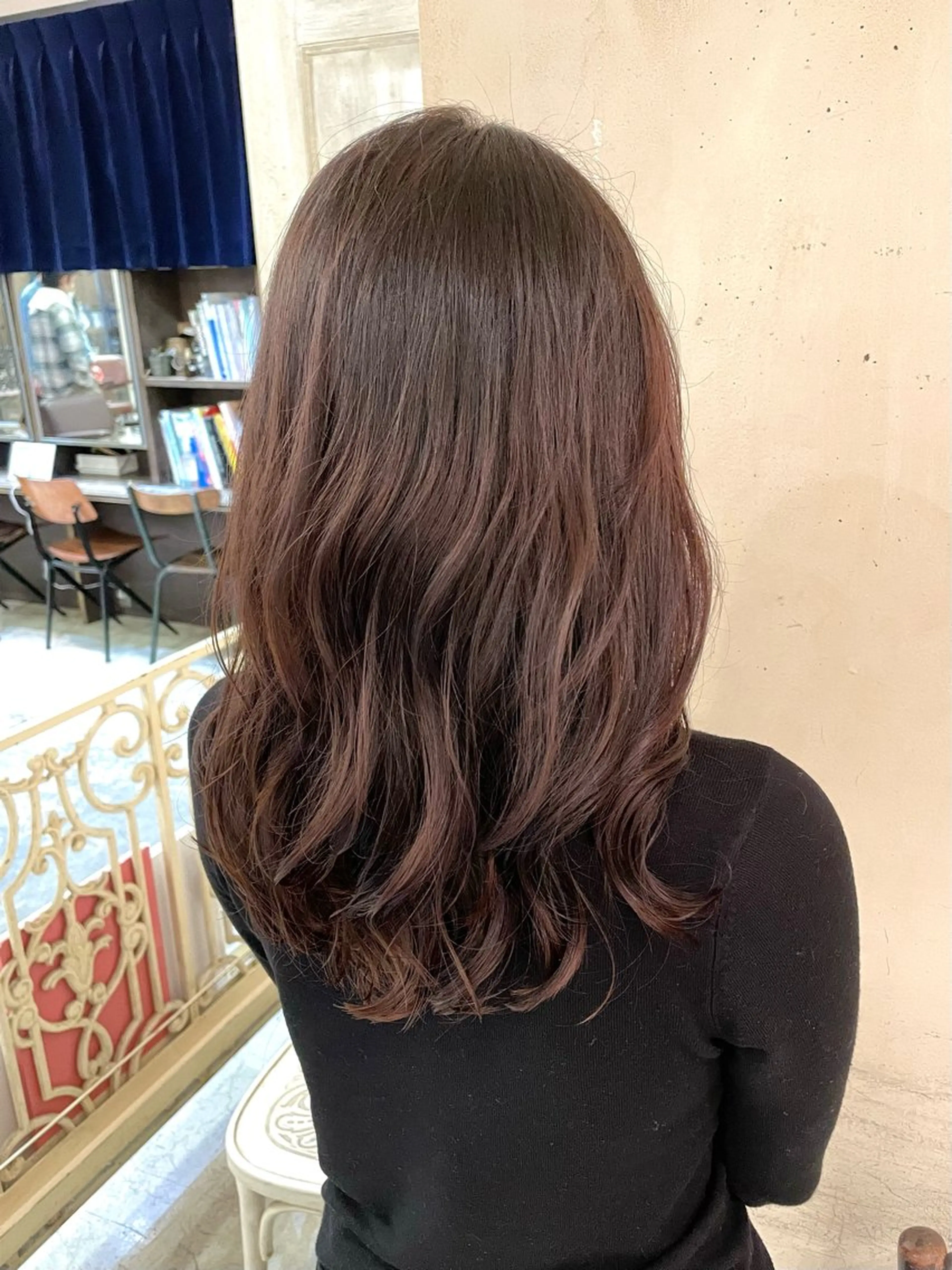 セミロング カラー パーマ 髪質改善・縮毛矯正 人気No.1💍本木のヘアスタイル