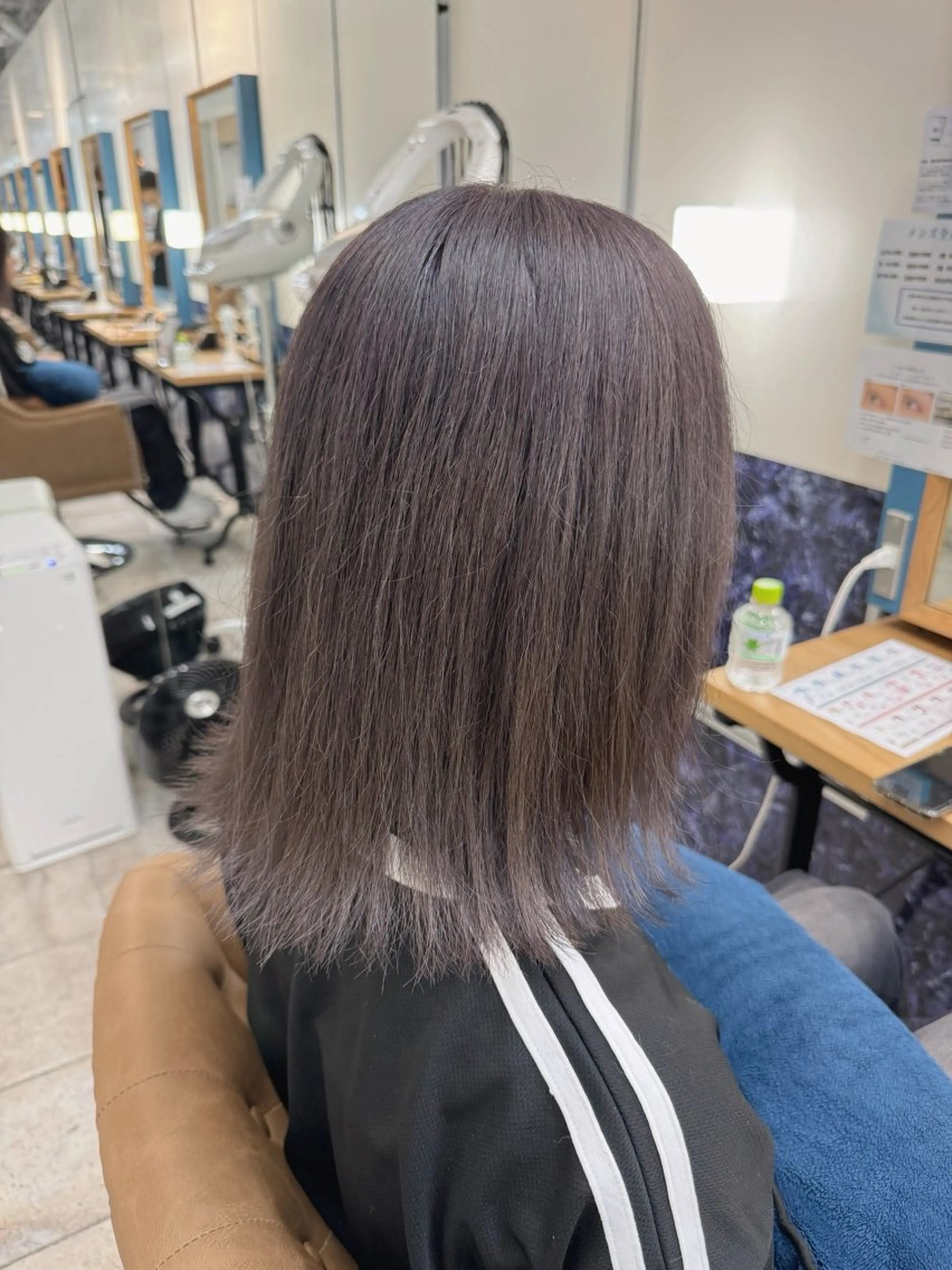 ミディアム カラー ブリーチ グレージュ ラベンダーカラー ラベンダーグレージュ ラベンダーグレー 🍒新家 さくら🍒のヘアスタイル