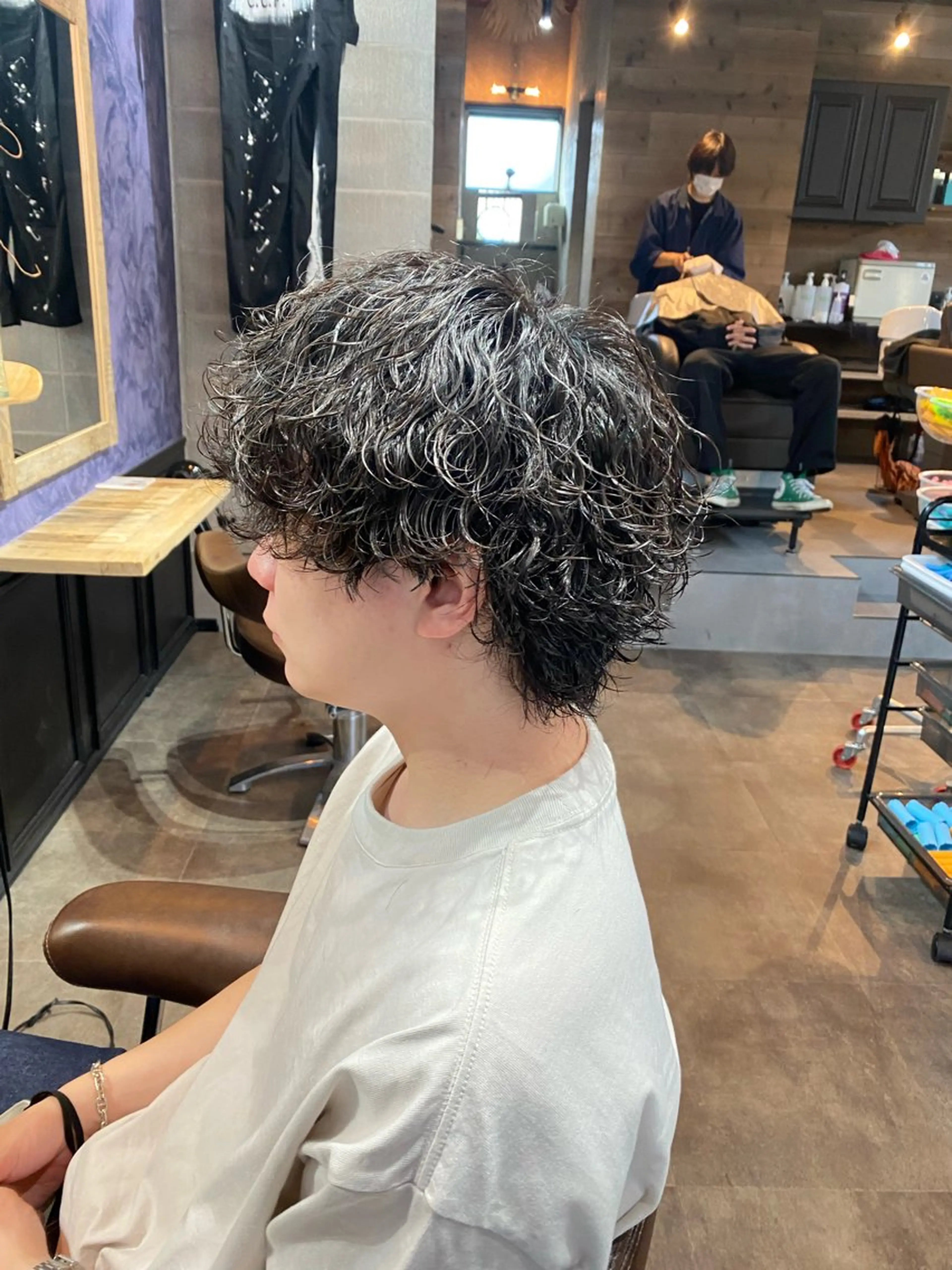 ミディアム パーマ メンズ カット パーマ lit  by fifth所属・Lit 鹿児島中央駅店のヘアスタイル