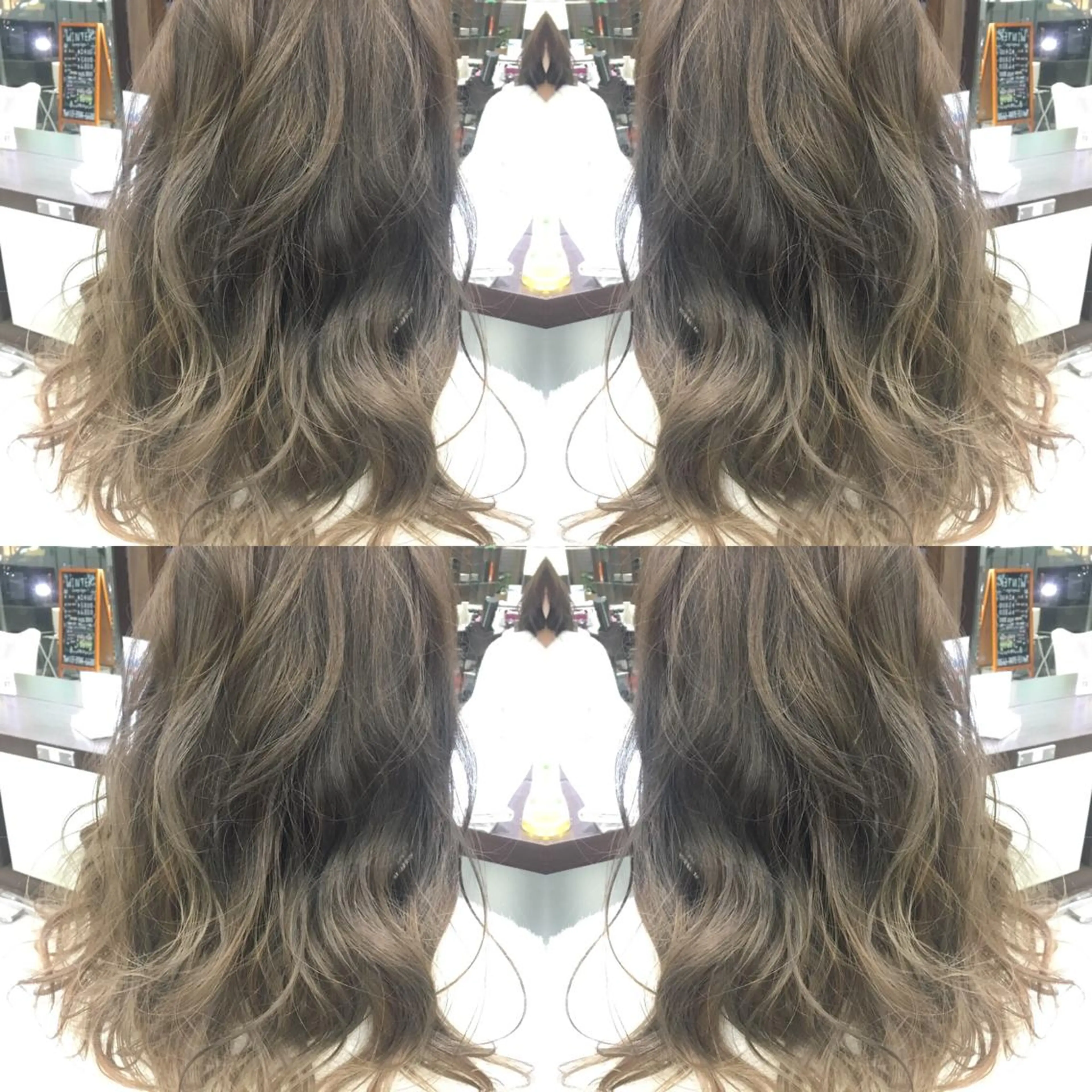 セミロング カラー ヘアアレンジ ハイライトカラー 外国人風カラー ハイライト 三川 洋樹のヘアスタイル