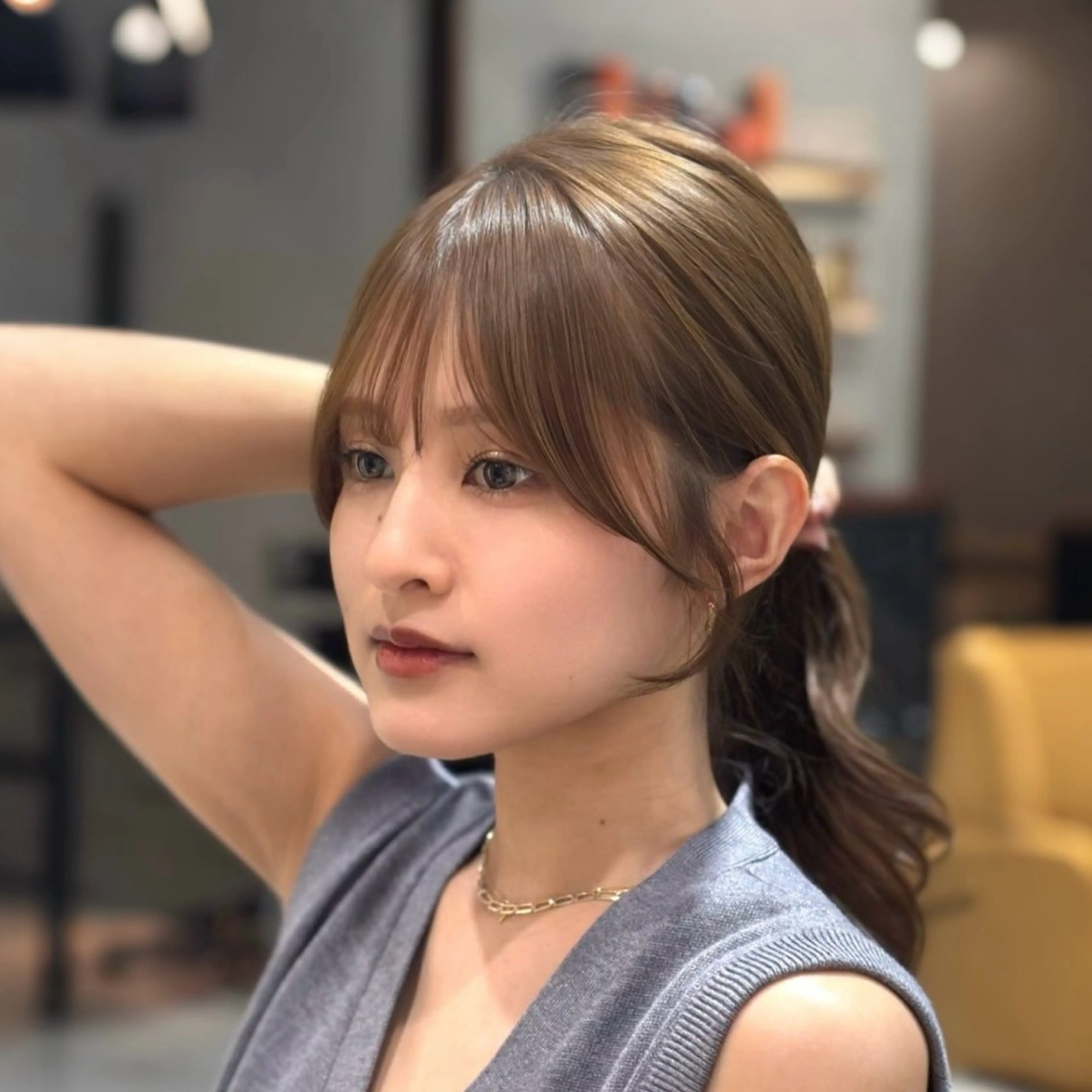 セミロング カラー カット ヘアカラー トリートメント 銀座/韓国レイヤー髪 質改善/RYUのヘアスタイル