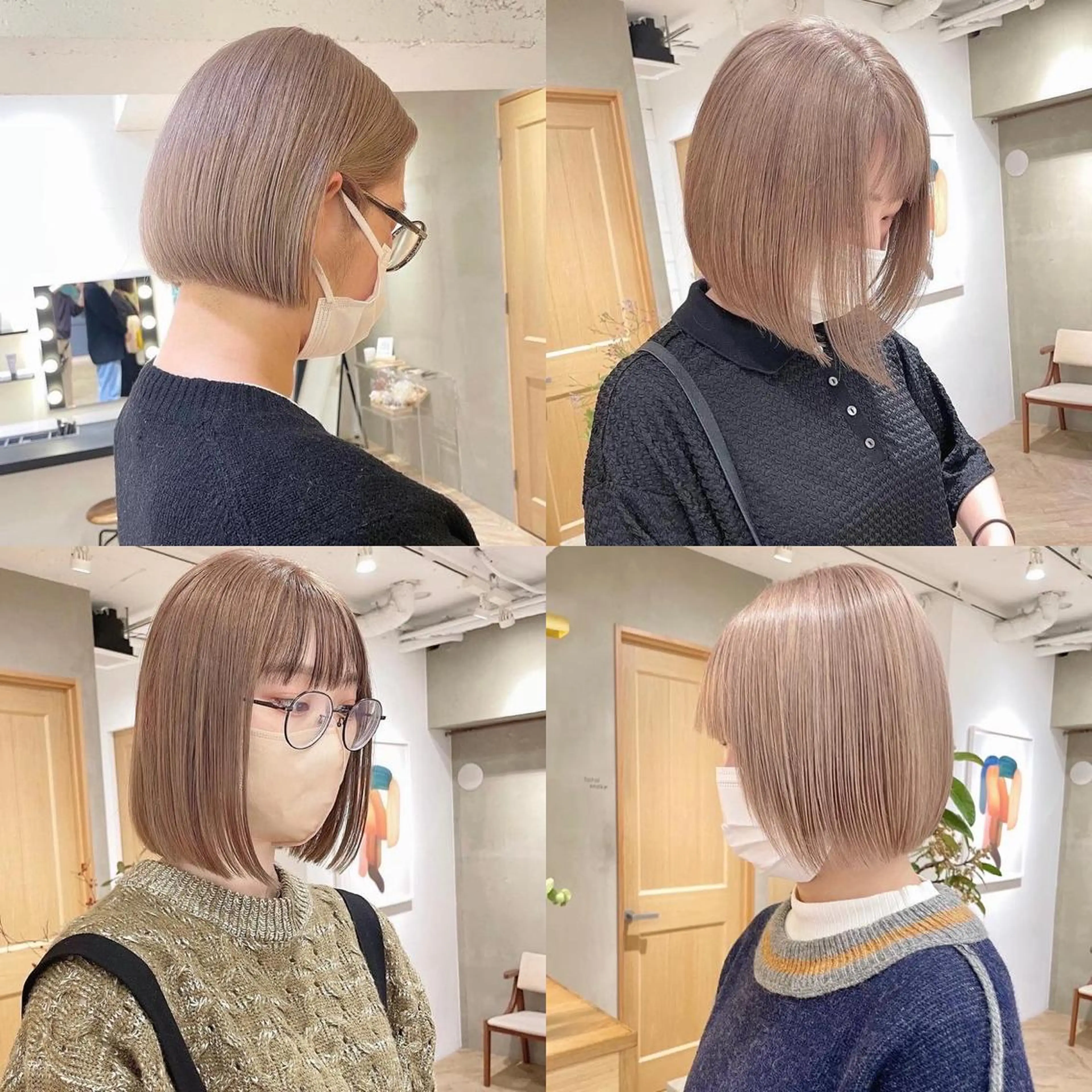 ミディアム ボブ ハイライト 髪質改善 ヘアカラー トリートメント ボブ/ショート 🌟梅田盛一🌟のヘアスタイル