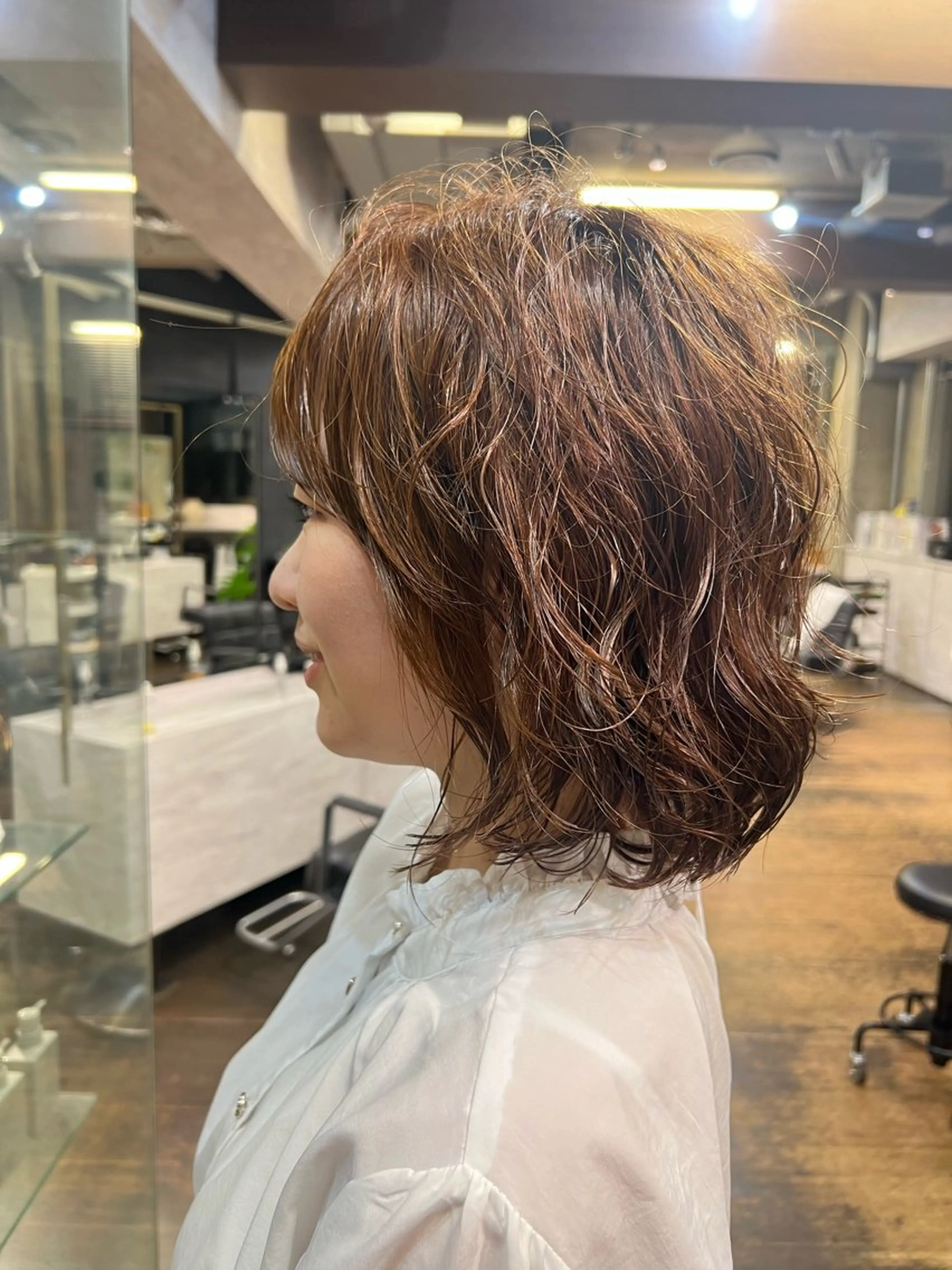 ミディアム パーマ ミディアムパーマ ニュアンスパーマ パーマ ROBBY所属・松井美樹/似合わせ ガーリー・韓国のヘアスタイル