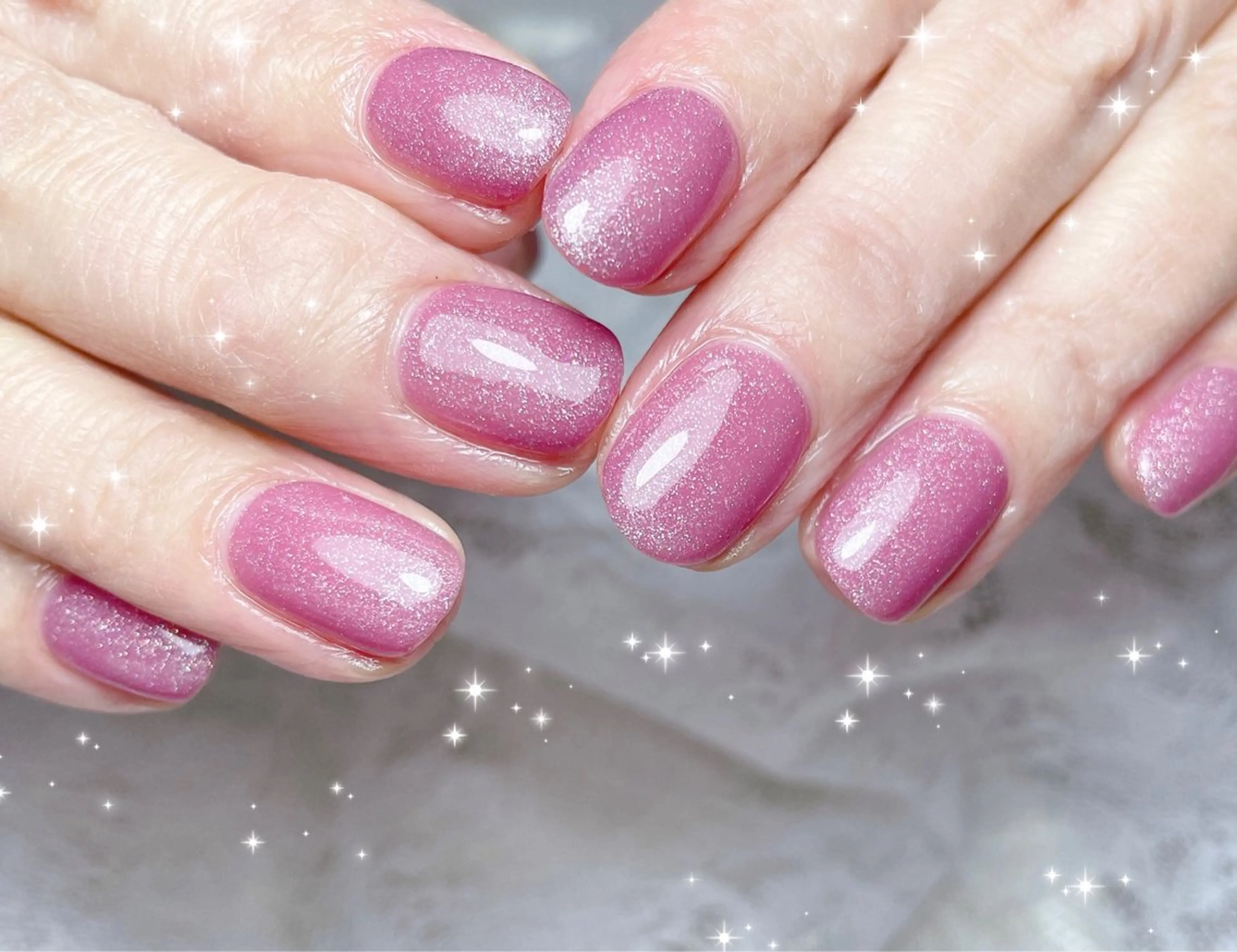 ネイル キラキラネイル ピンク FLARE NAIL フレアネイルのネイルデザイン