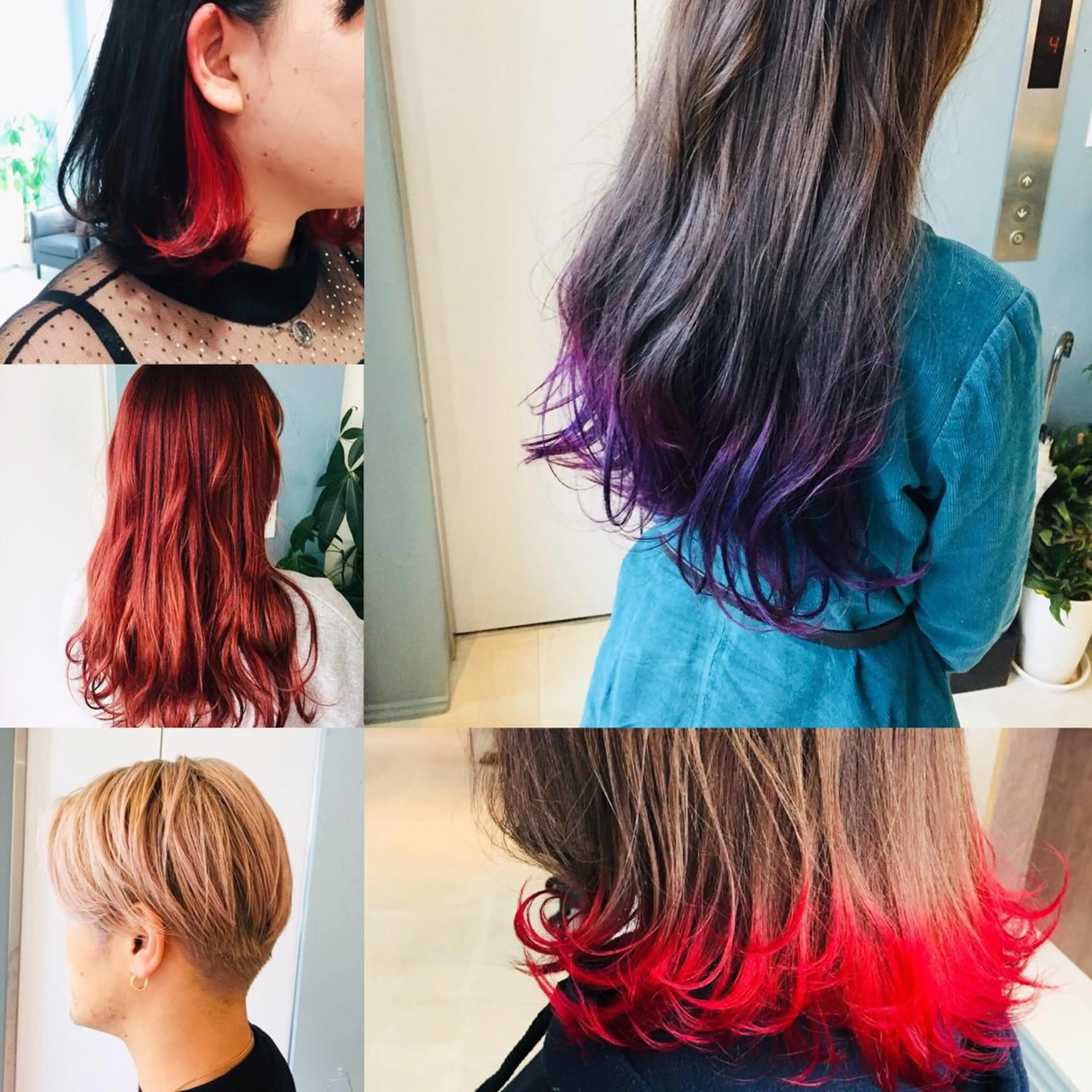 ロング カラー バレイヤージュ ダブルカラー ハイライトカラー インナーカラー ハイライト 船津武俊 フナツタケトシのヘアスタイル