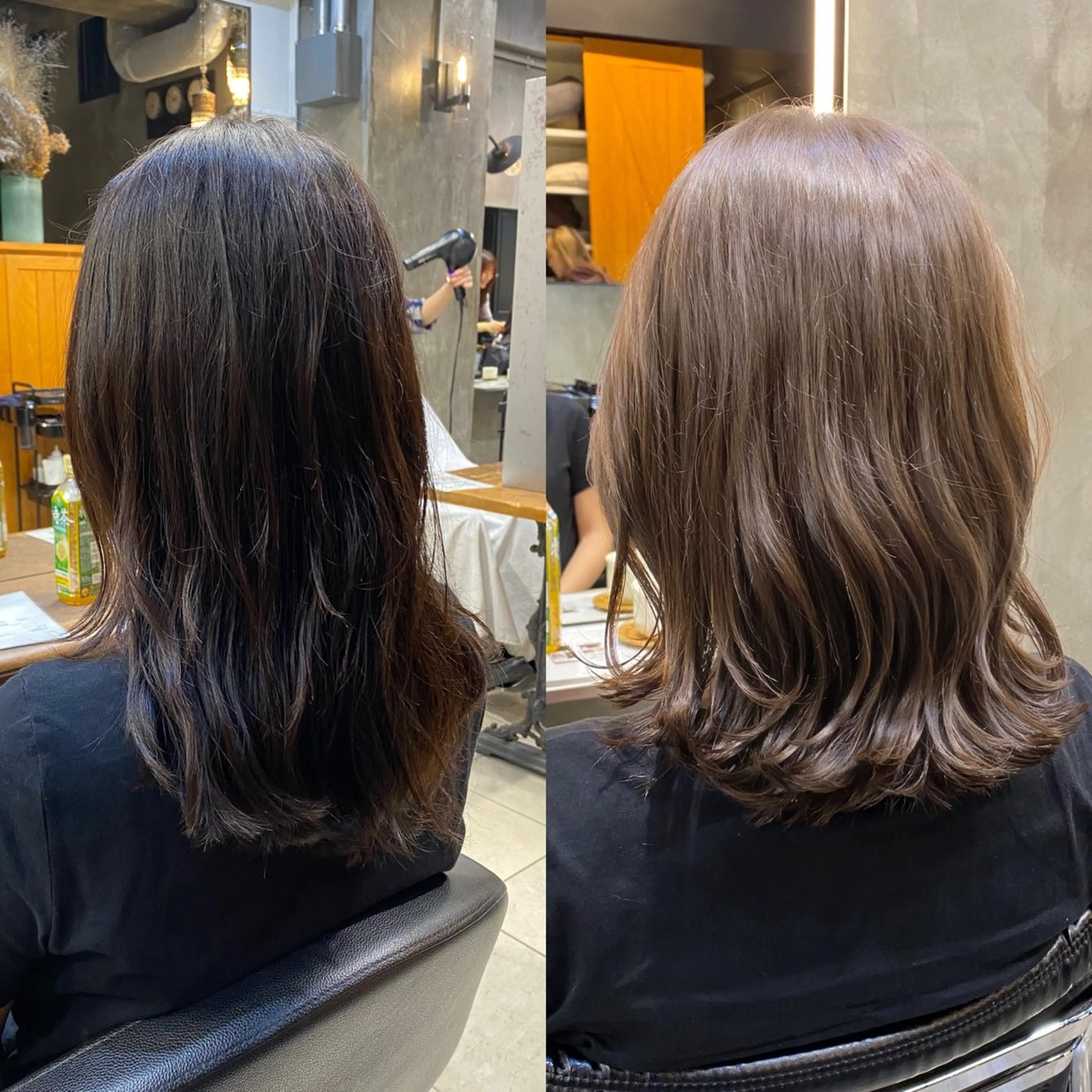 ミディアム カラー ベージュカラー ブリーチ ダブルカラー ブリーチなしカラー カット ヘアカラー ブリーチなしダブル カラー🧸🐺陽介のヘアスタイル
