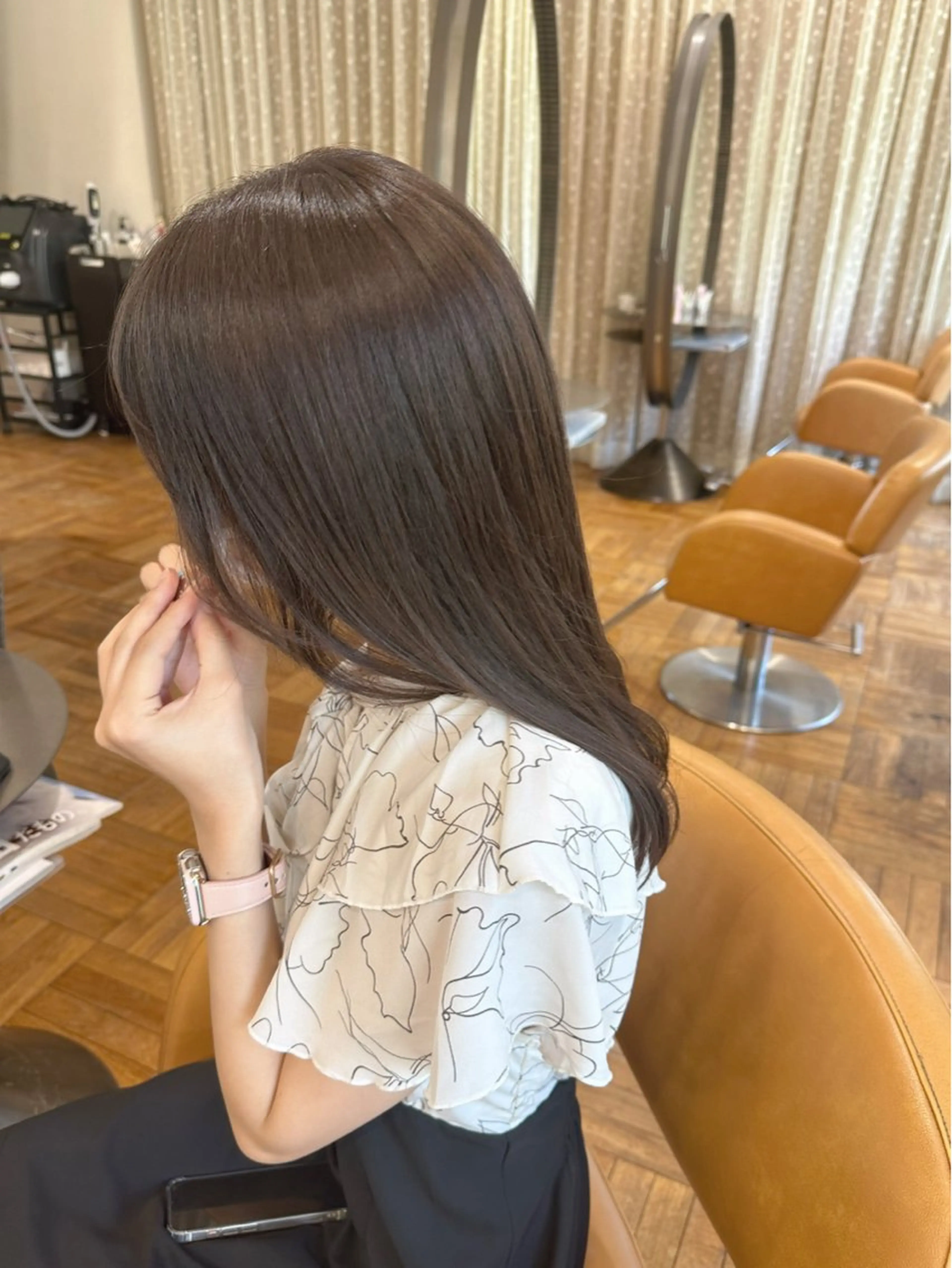 ロング カット ヘアカラー トリートメント オブヘア所属・銀座／透明感カラー るかのヘアスタイル