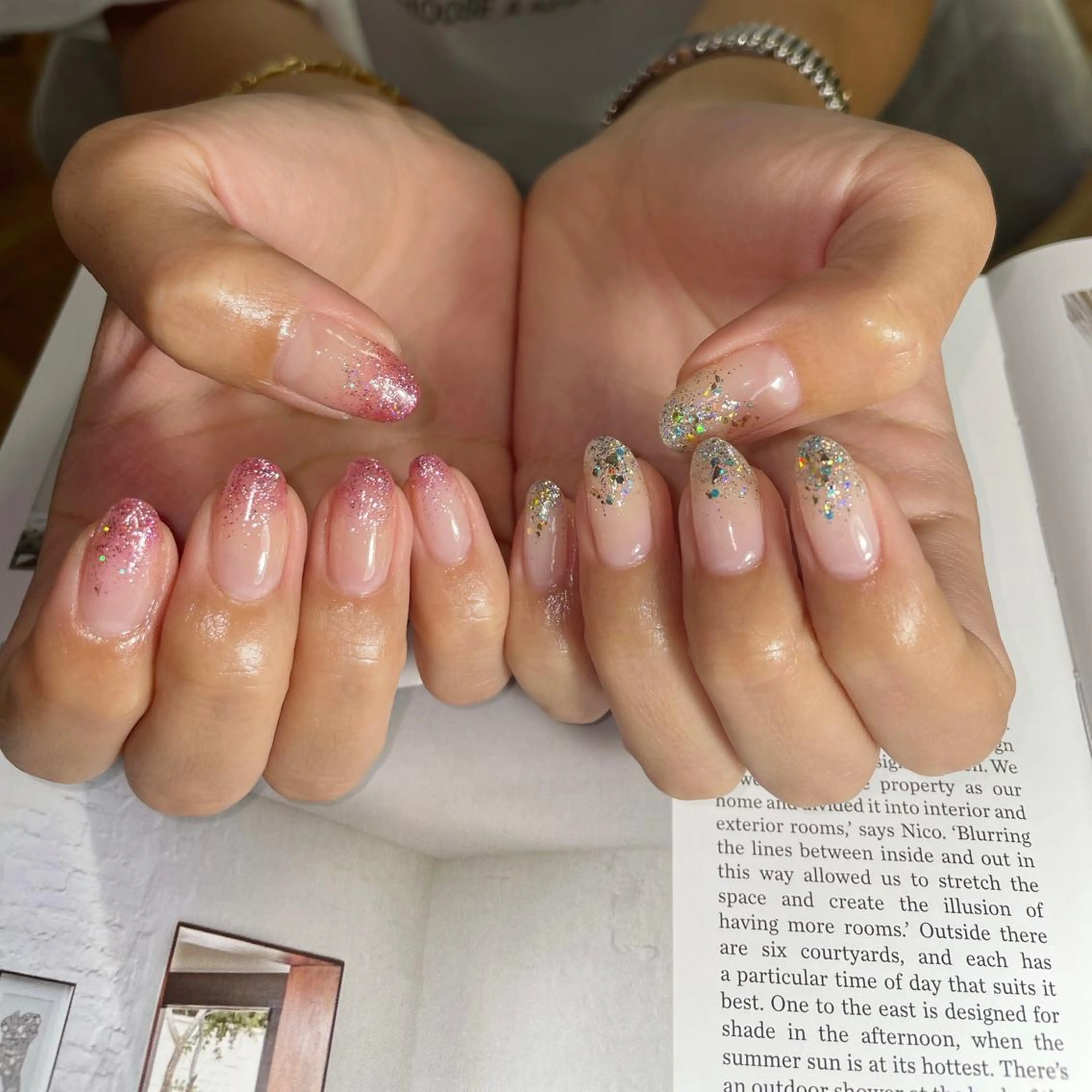 ネイル グラデーション ラメ(グリッター) ラメグラデーション ハンドネイル Lofinails ちひろのネイルデザイン