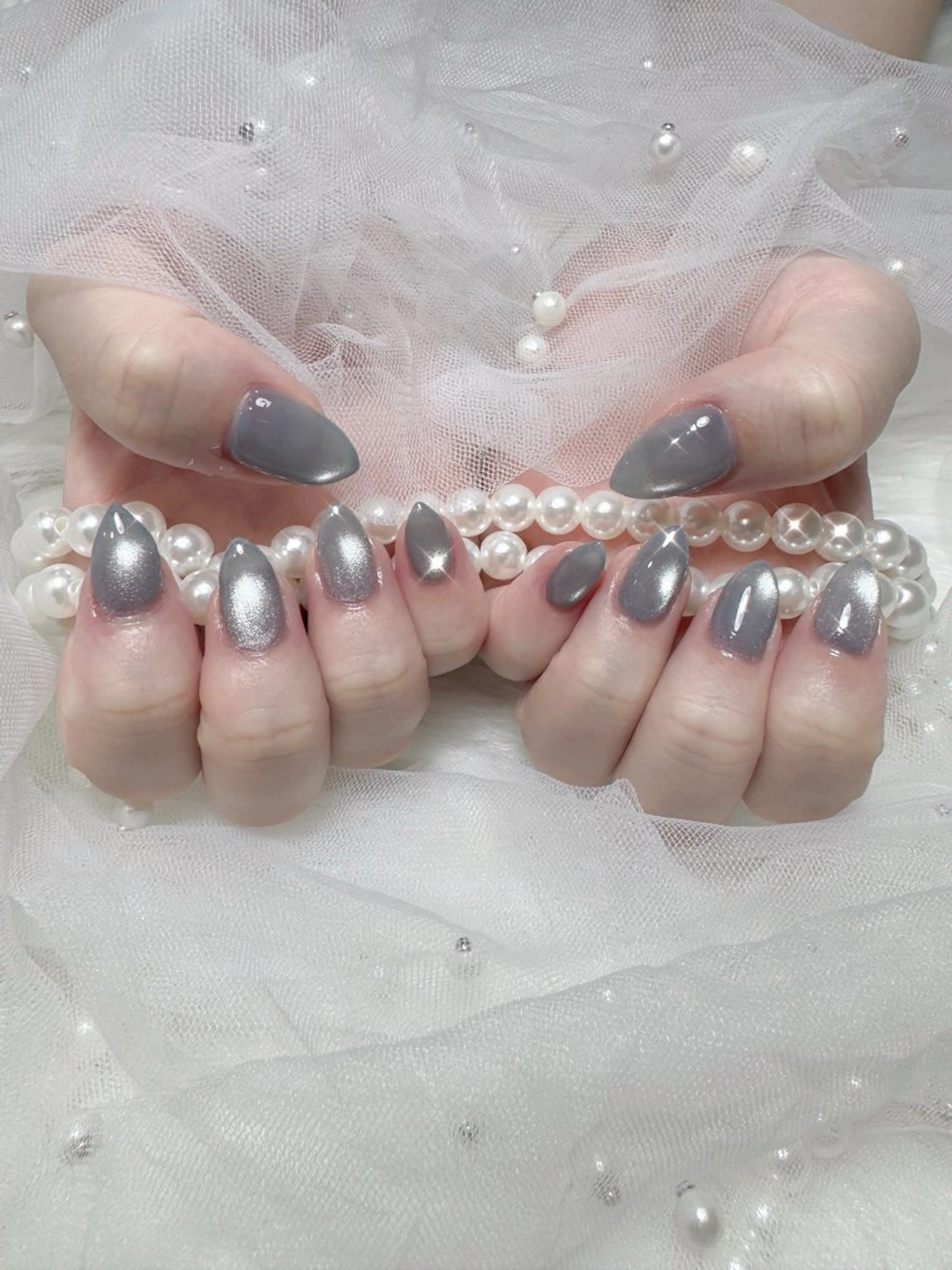 ネイル マグネットネイル ハンドネイル emu 心斎橋店 nanohaのネイルデザイン