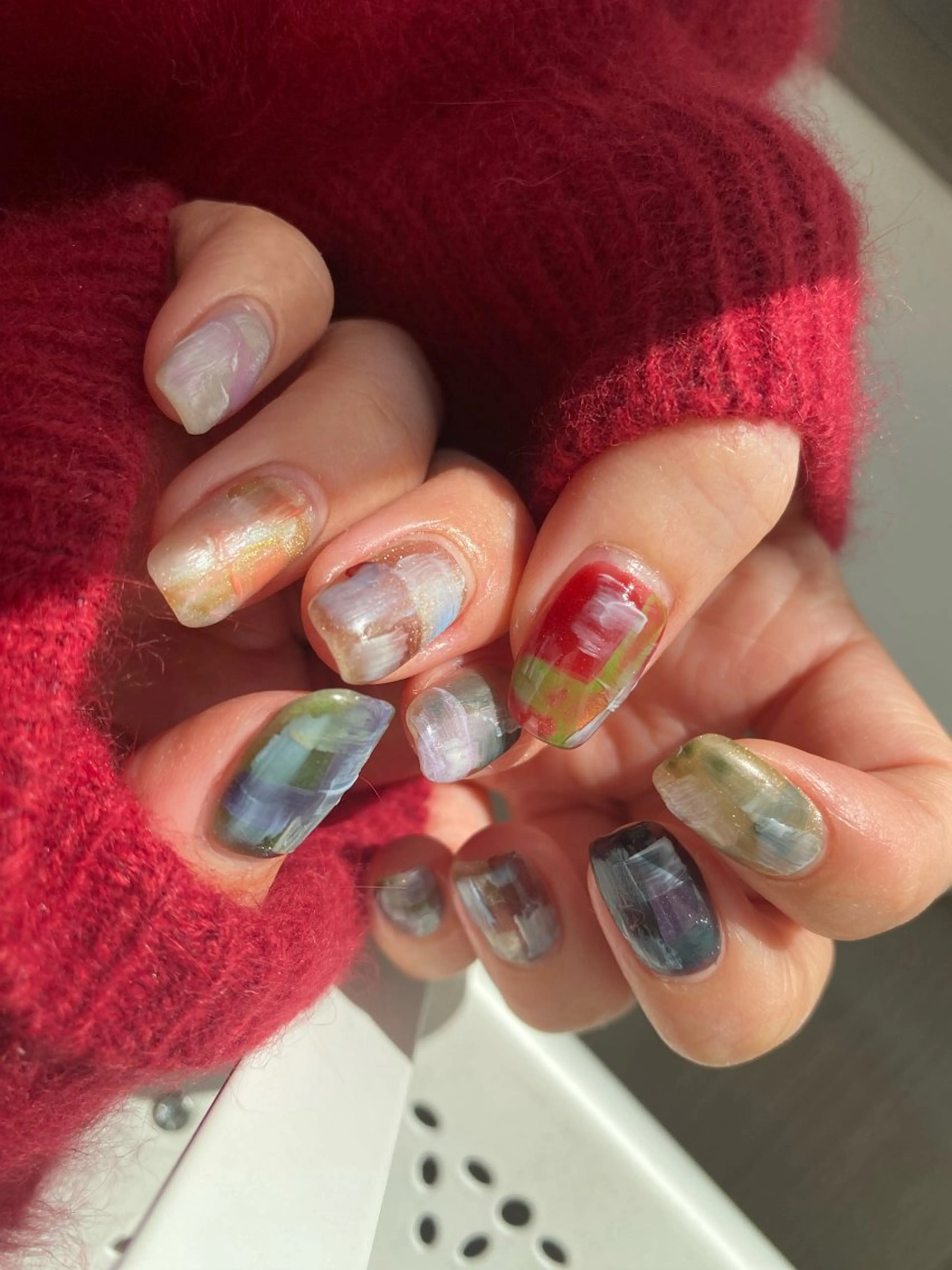 ネイル ジェルネイル マグネットネイル 持ち込み ニュアンスネイル ワンカラーネイル ハンドネイル 草加ニュアンスネイル 🌚hersのネイルデザイン
