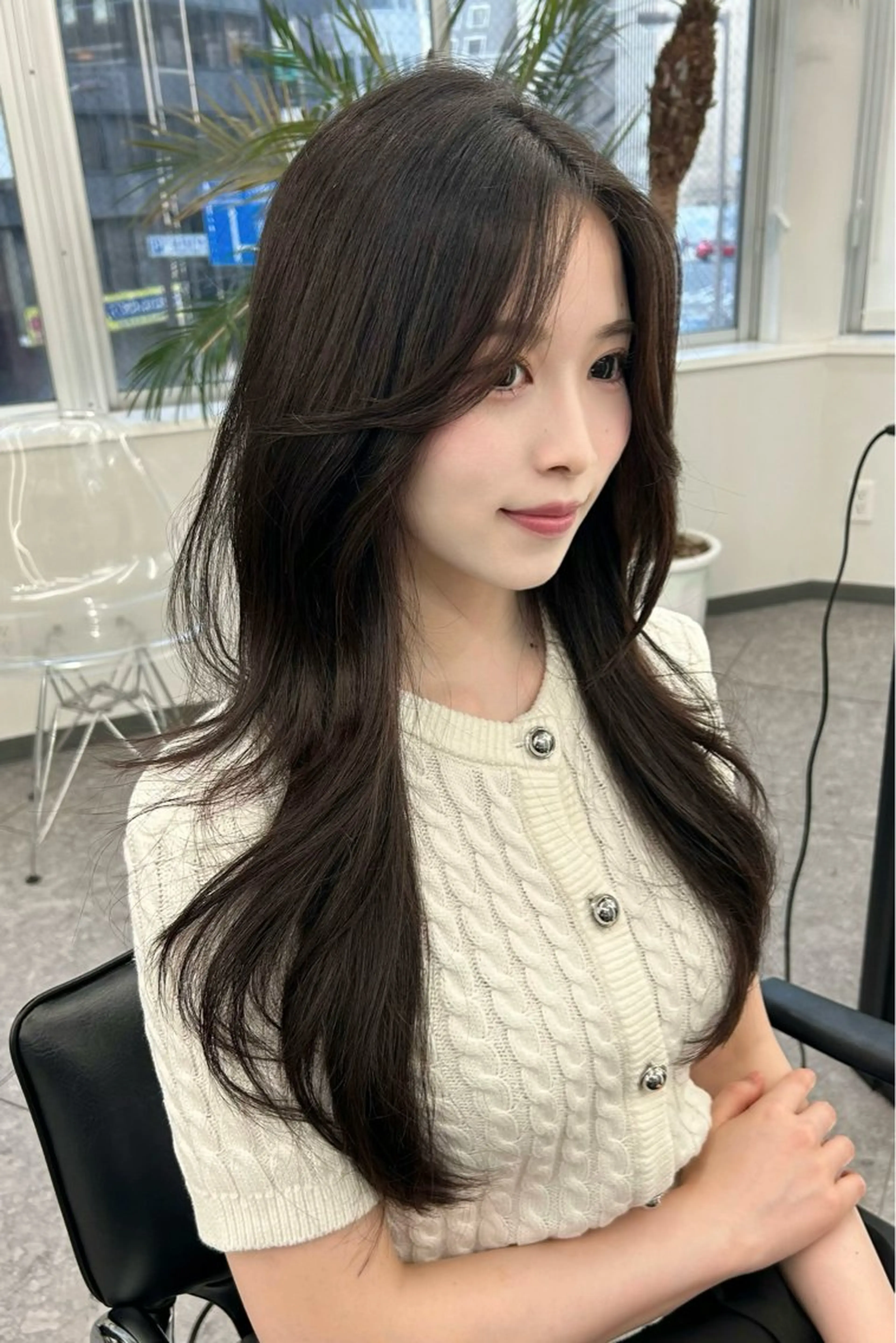 ロング カット LANDS所属・nanaka 🤍韓国ワンホンヘアのヘアスタイル