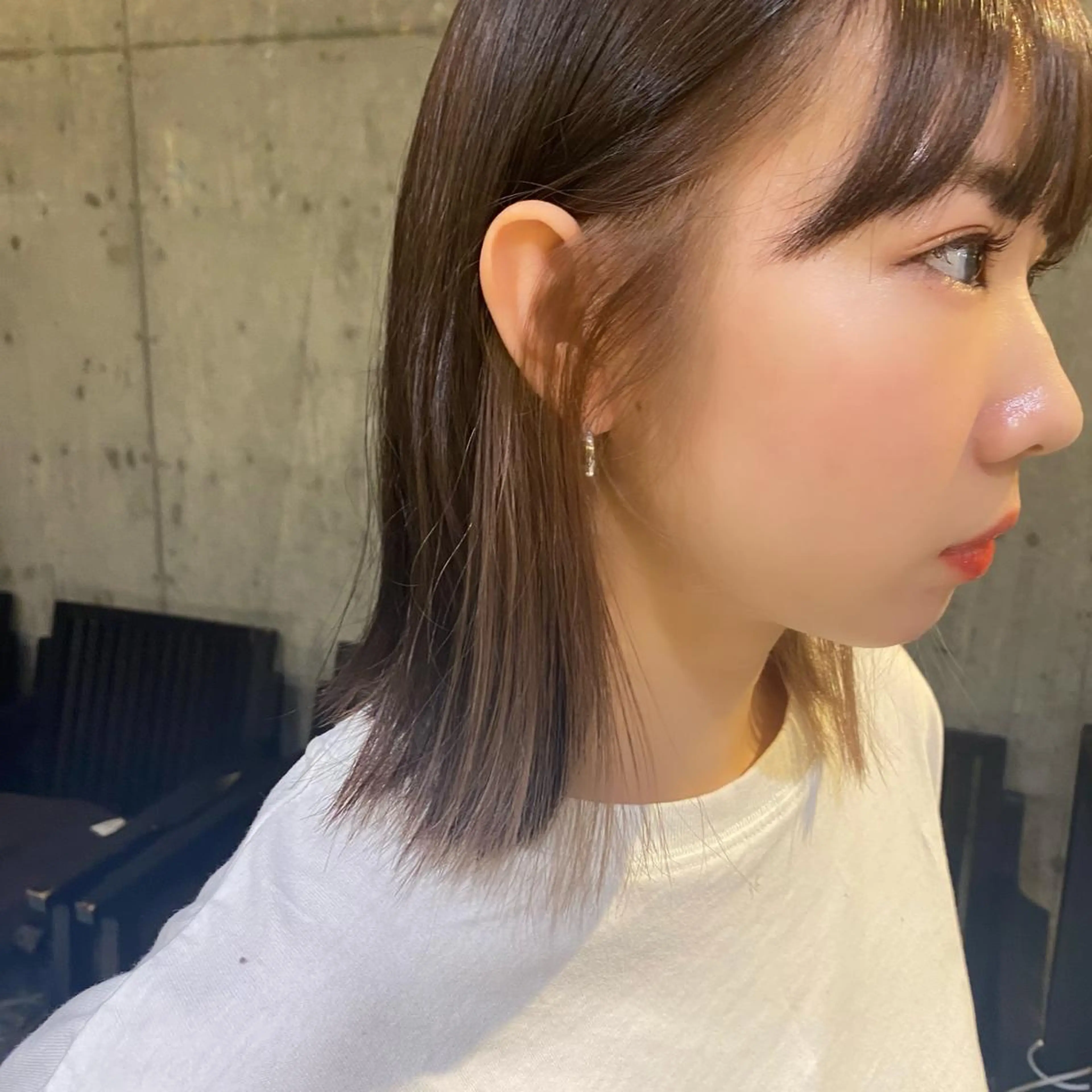 カラー アッシュ ベージュカラー 黒髪 ブルーカラー ブルーブラック ヘアカラー トリートメント 透明感/韓国風 🤍moeka🤍のヘアスタイル