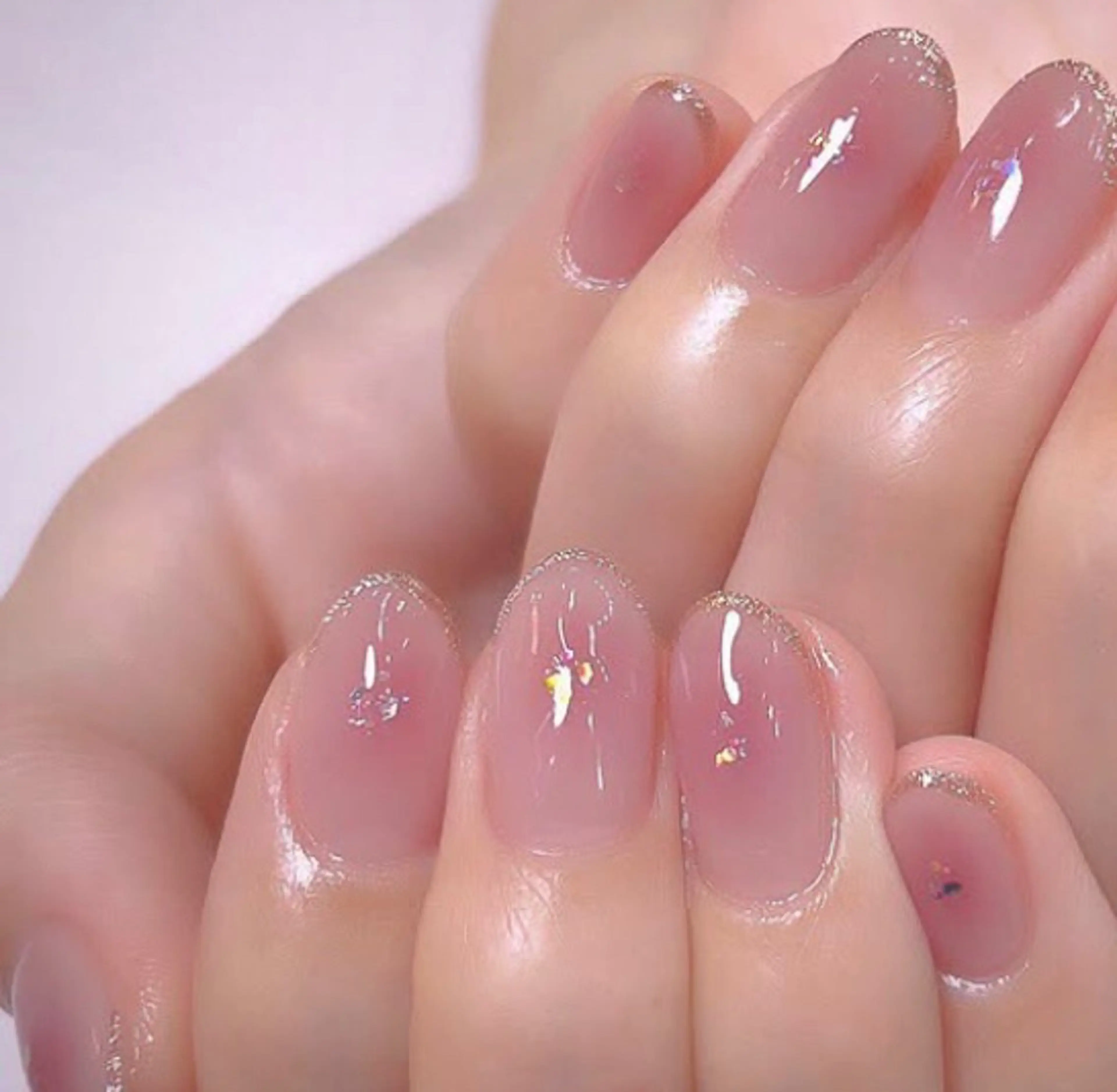 ネイル チークネイル フレンチネイル ジェルネイル ガラスフレンチ ゴージャス ハンドネイル ハンドケア 大門浜松町 ネイルのネイルデザイン