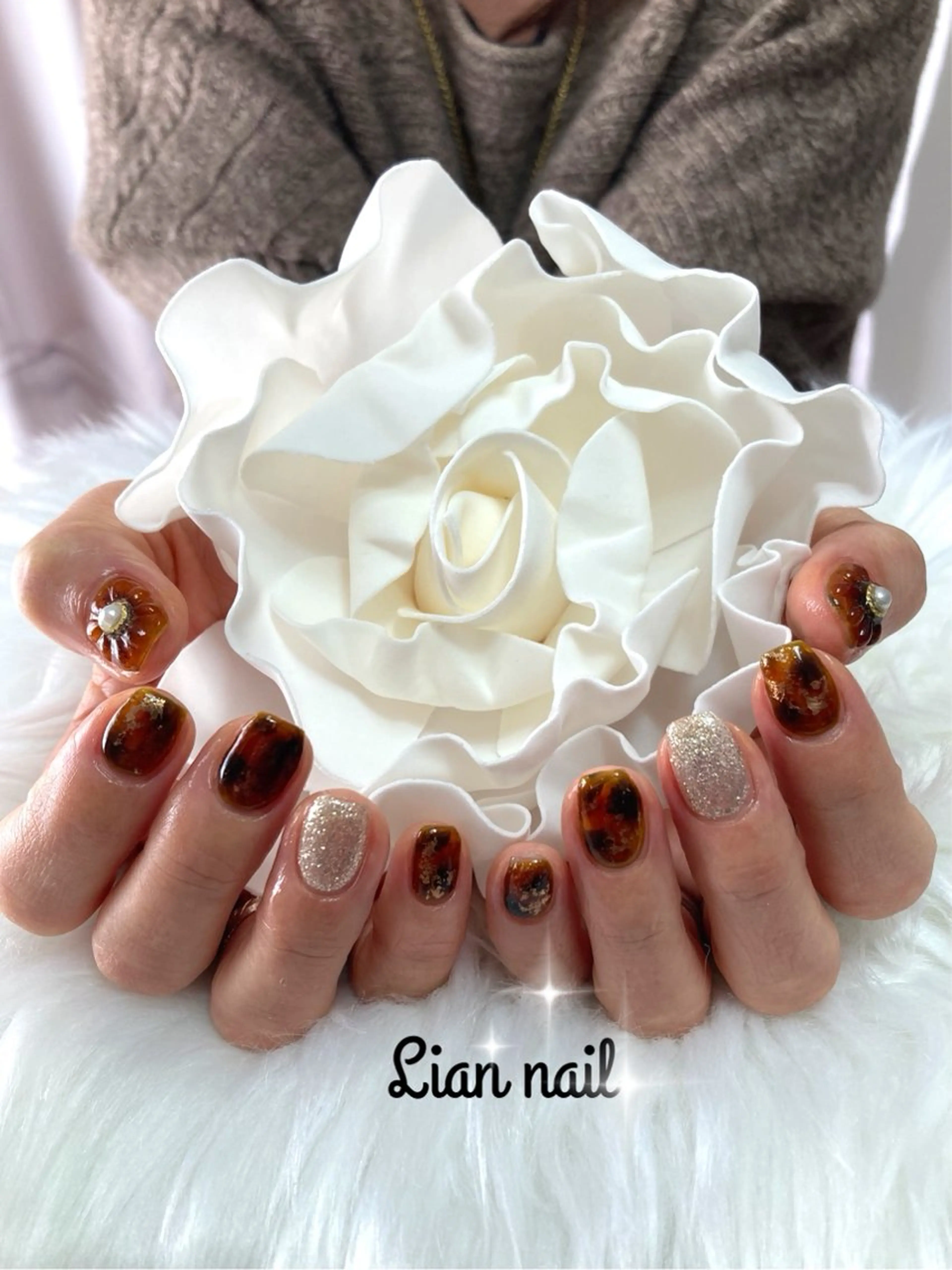 ネイル べっ甲ネイル Lianネイル 寛子Lianのネイルデザイン