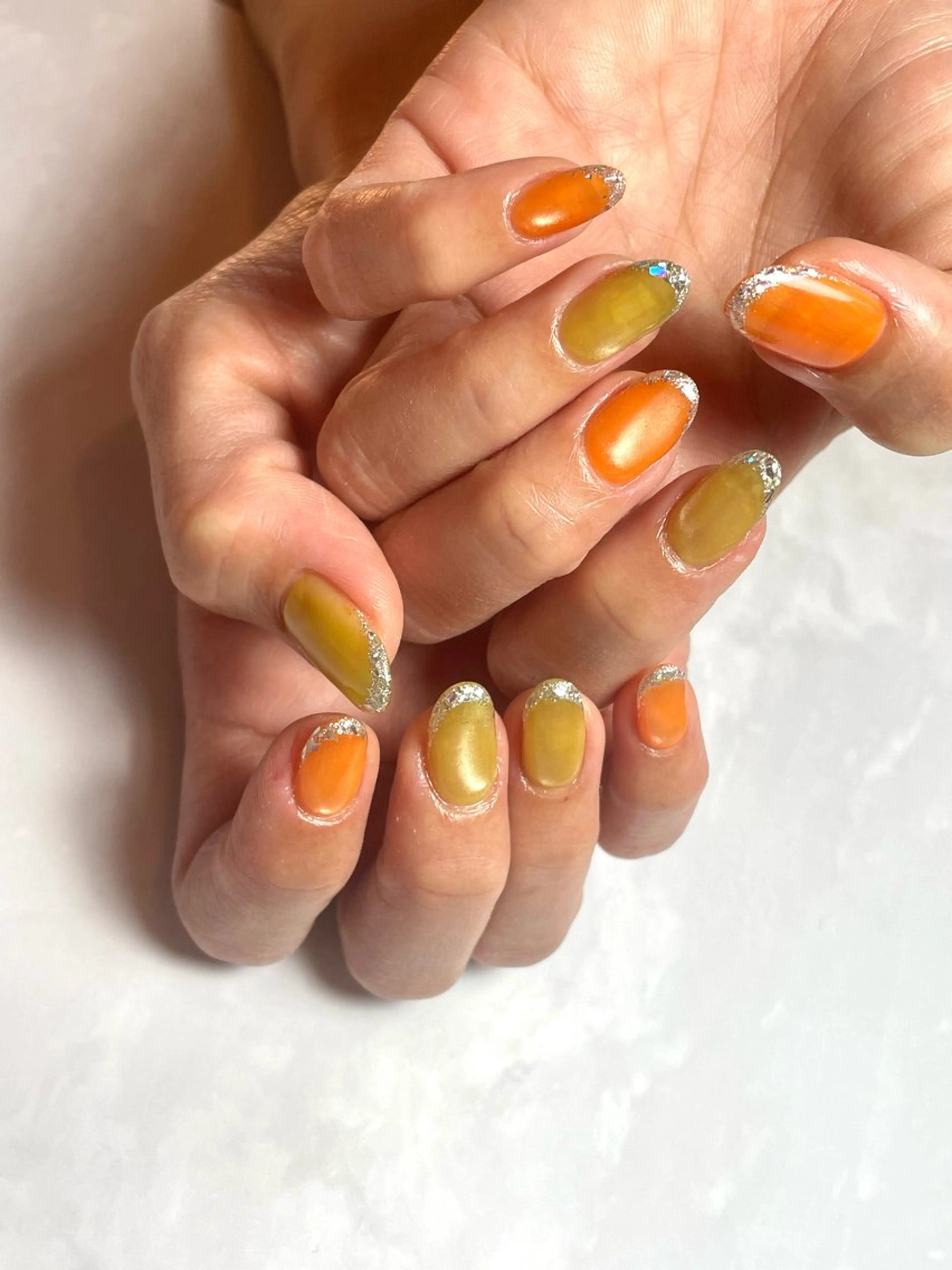 ネイル フレンチネイル ガラスフレンチ ︎︎☾ minami︎︎☾のネイルデザイン