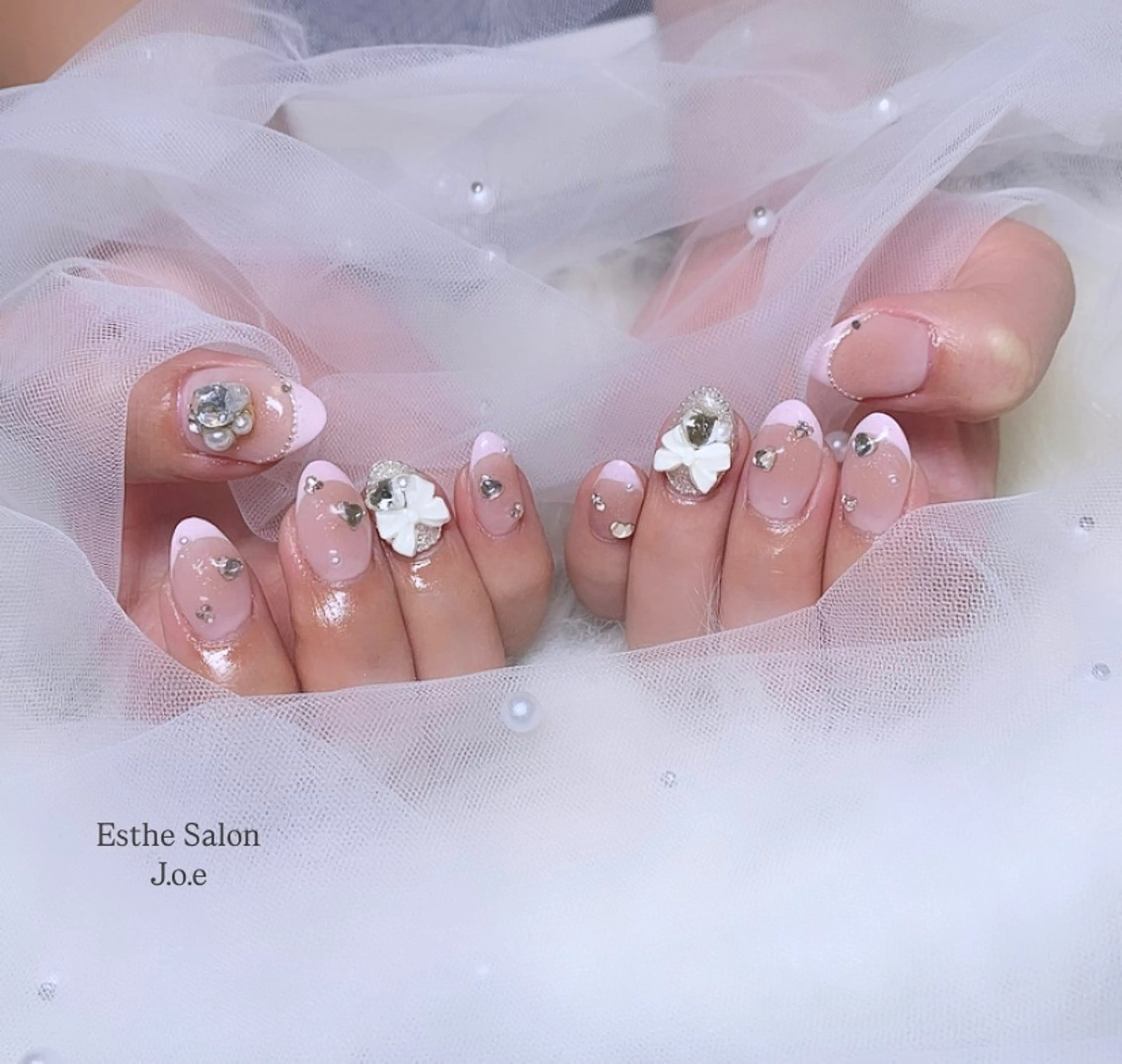 ネイル チークネイル フレンチネイル ハンドネイル EstheSalon J.o.e /石堂のネイルデザイン
