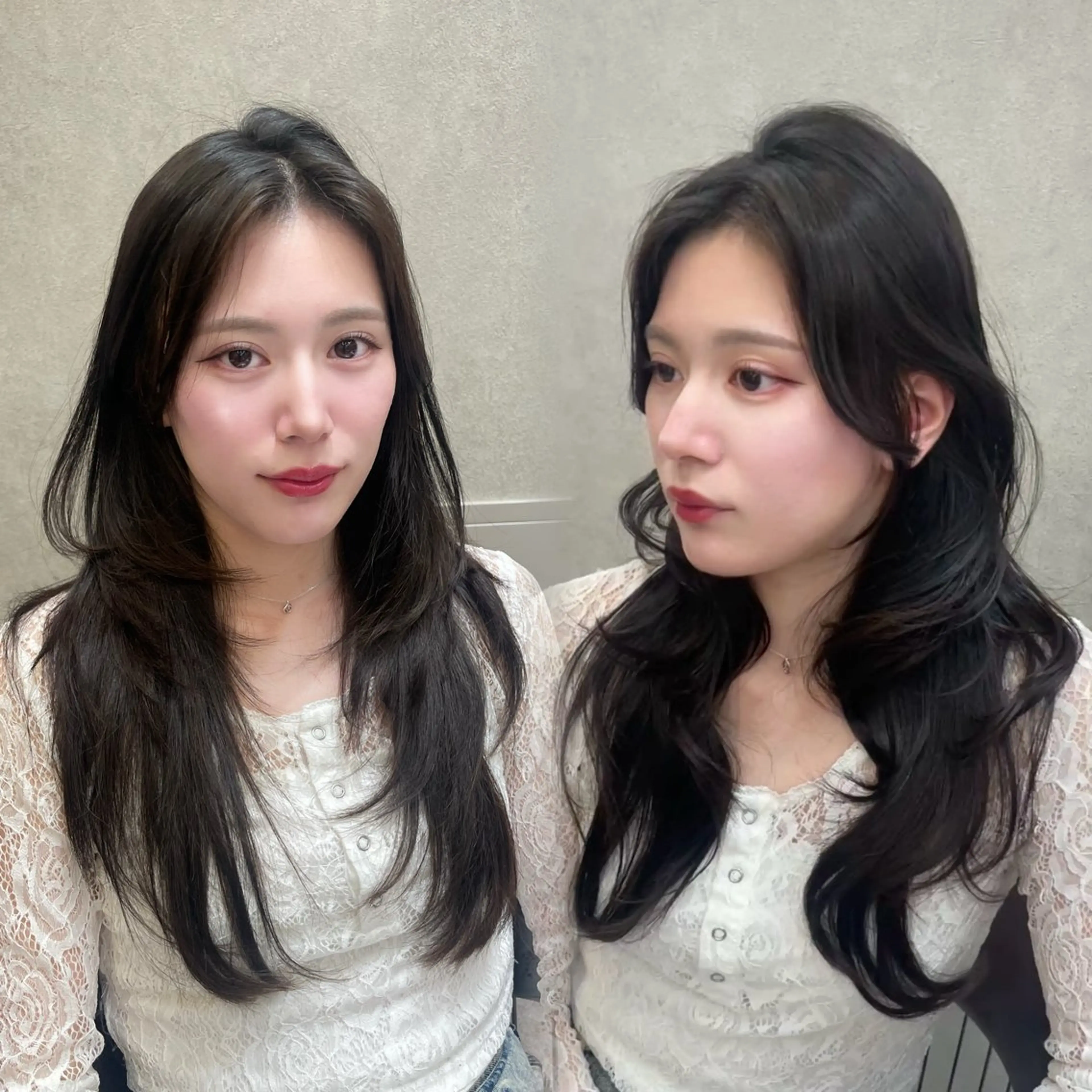 セミロング カット ヘアカラー MOE 福岡韓国ヘア✧︎のヘアスタイル