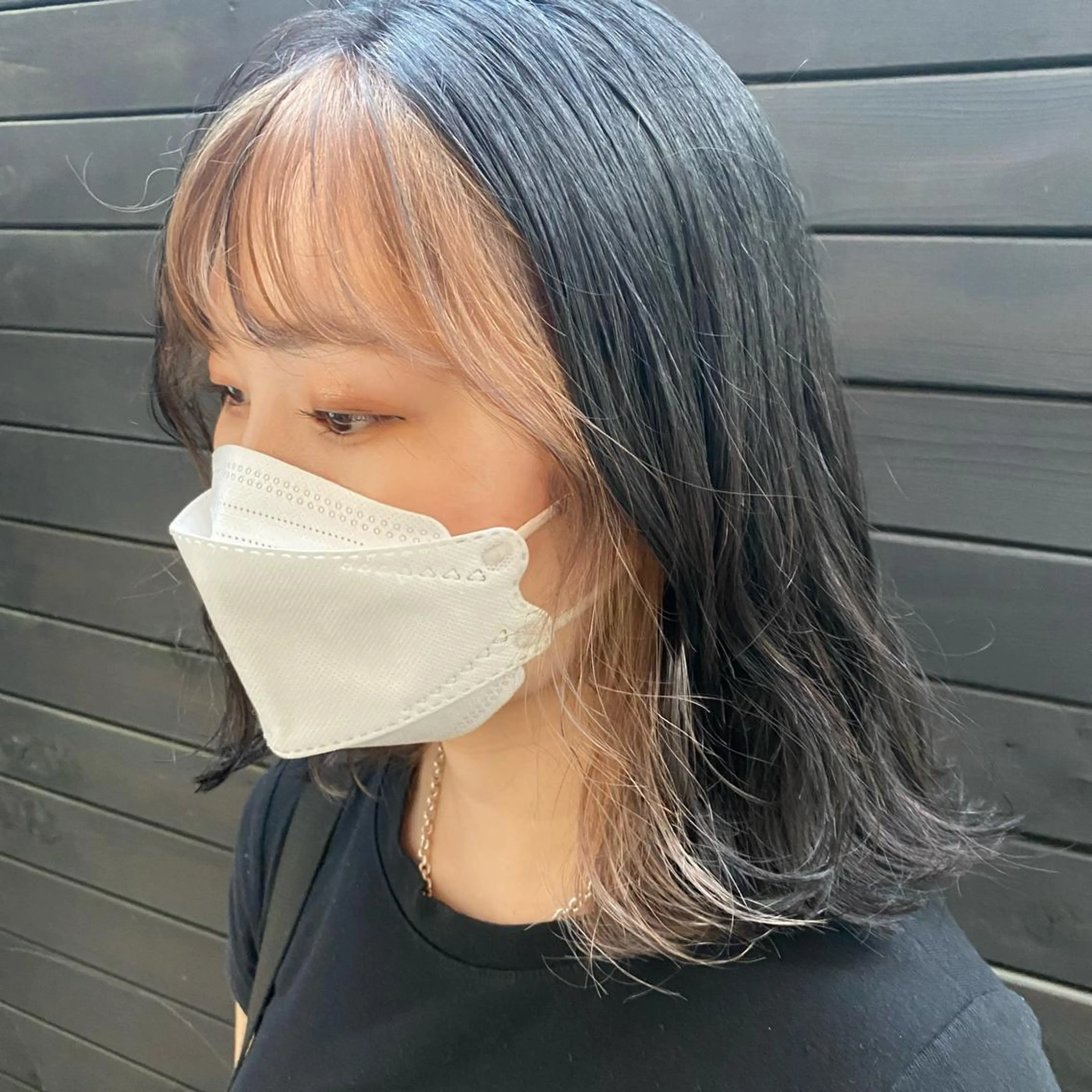 ミディアム カラー ミストバング ブリーチ  フェイスフレーミング 高橋 舟太郎のヘアスタイル