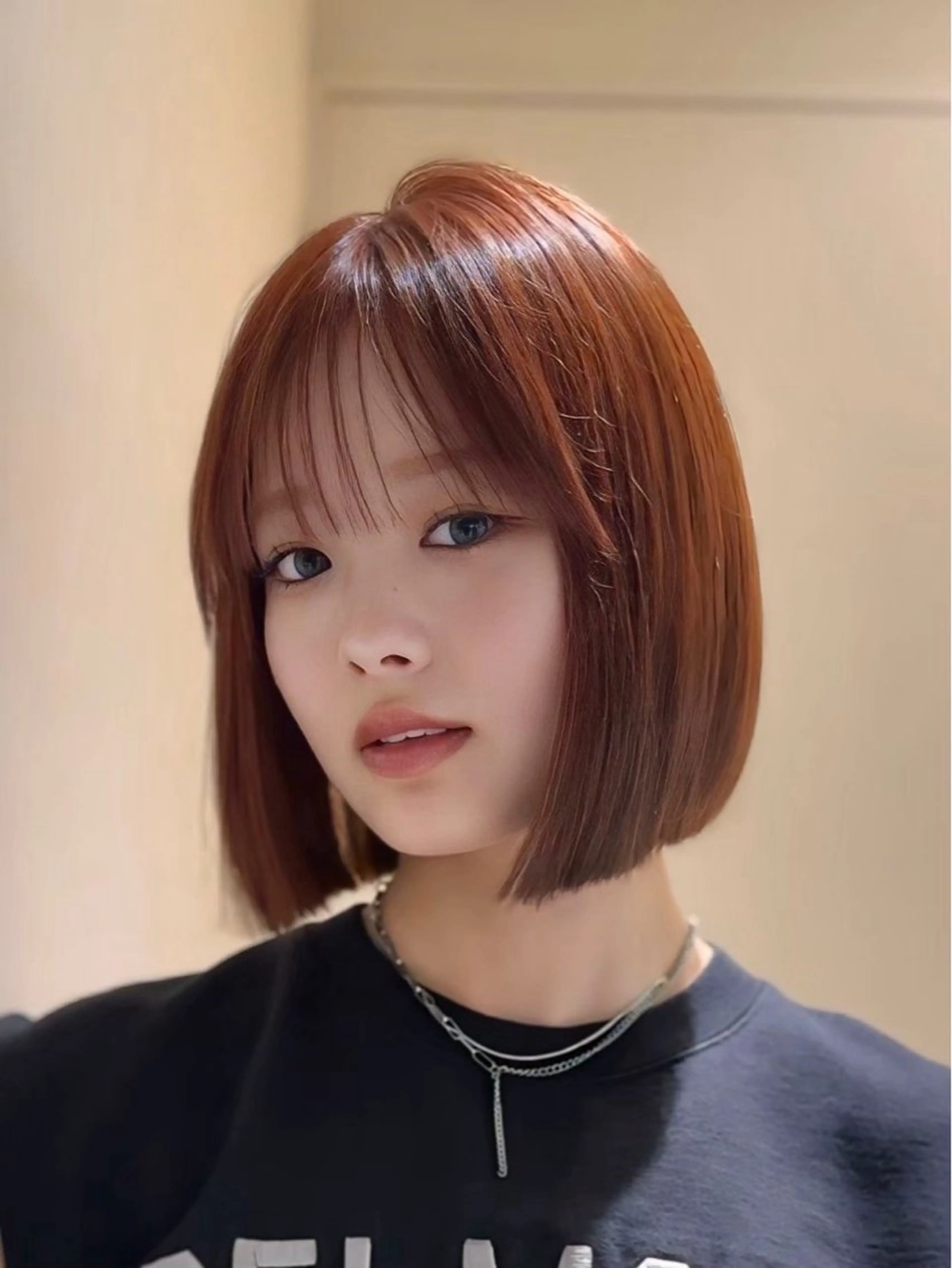 カラー カット 縮毛矯正 トリートメント けいし🐬ボブ 美髪縮毛矯正のヘアスタイル