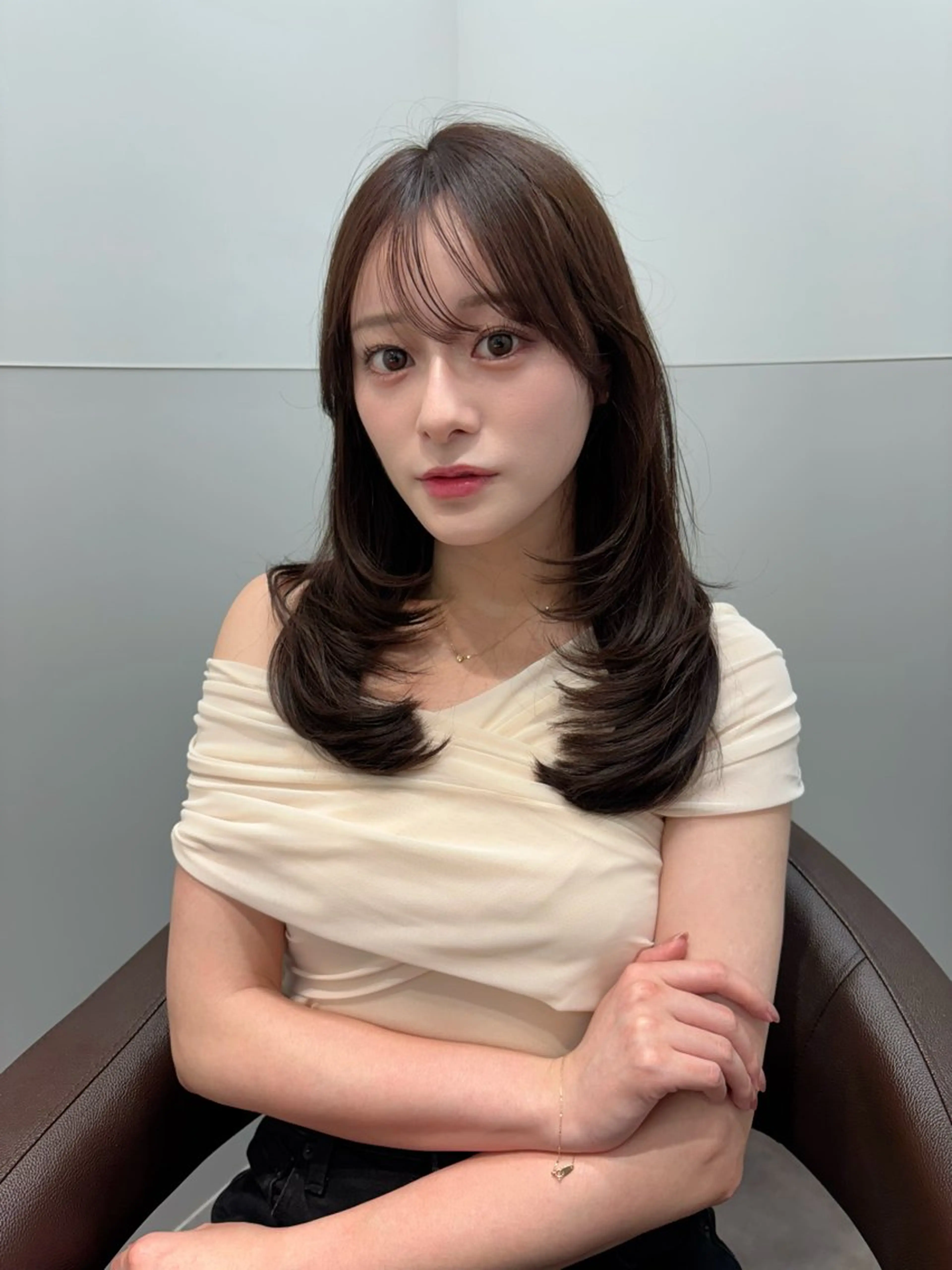 セミロング カラー レイヤーカット カット ヘアカラー トリートメント サロウィン千葉所属・サロウィン千葉店 Toshikiのヘアスタイル