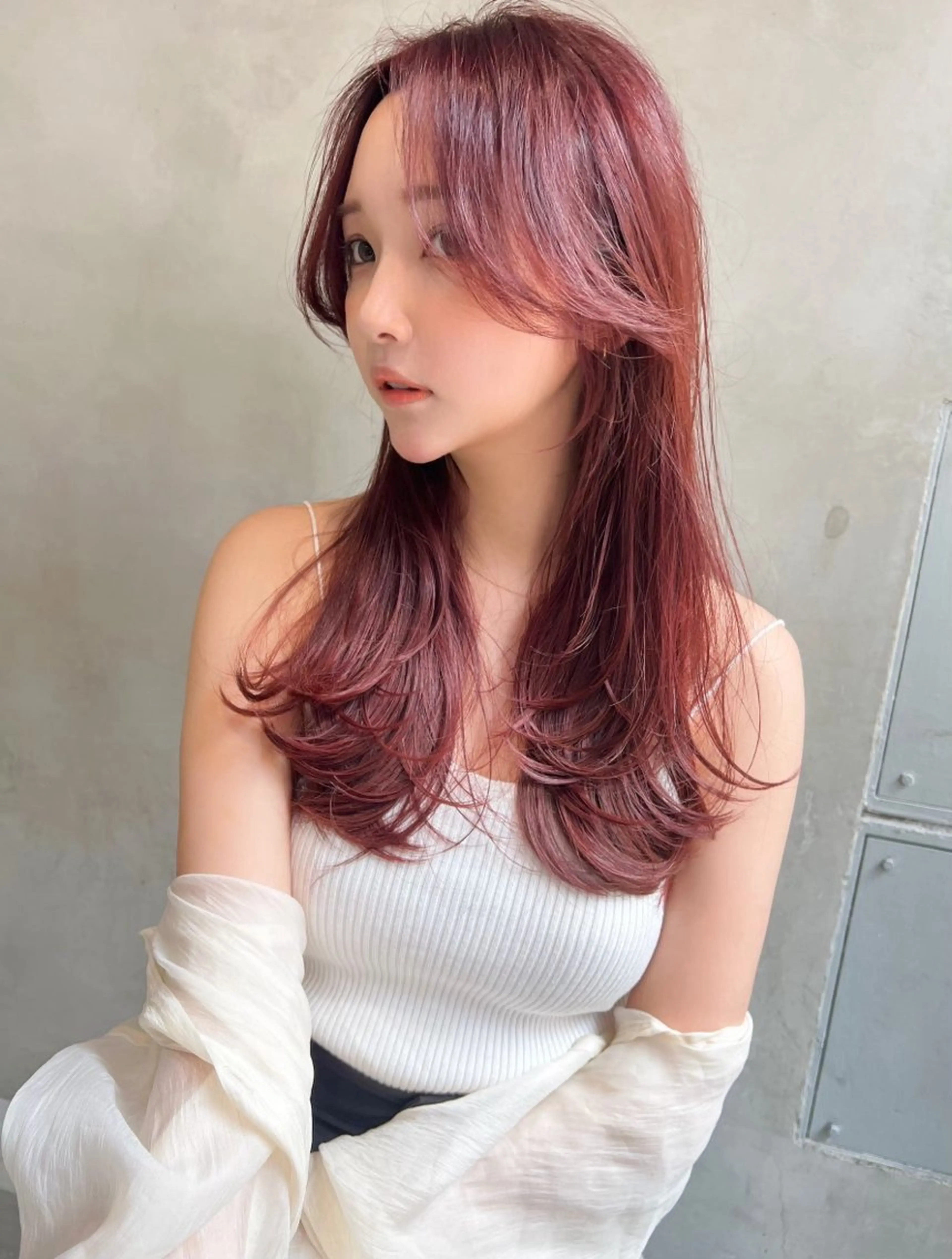 セミロング カラー Ameri所属・艶髪／韓国ヘア🎀 Kanon︎︎⁺.のヘアスタイル