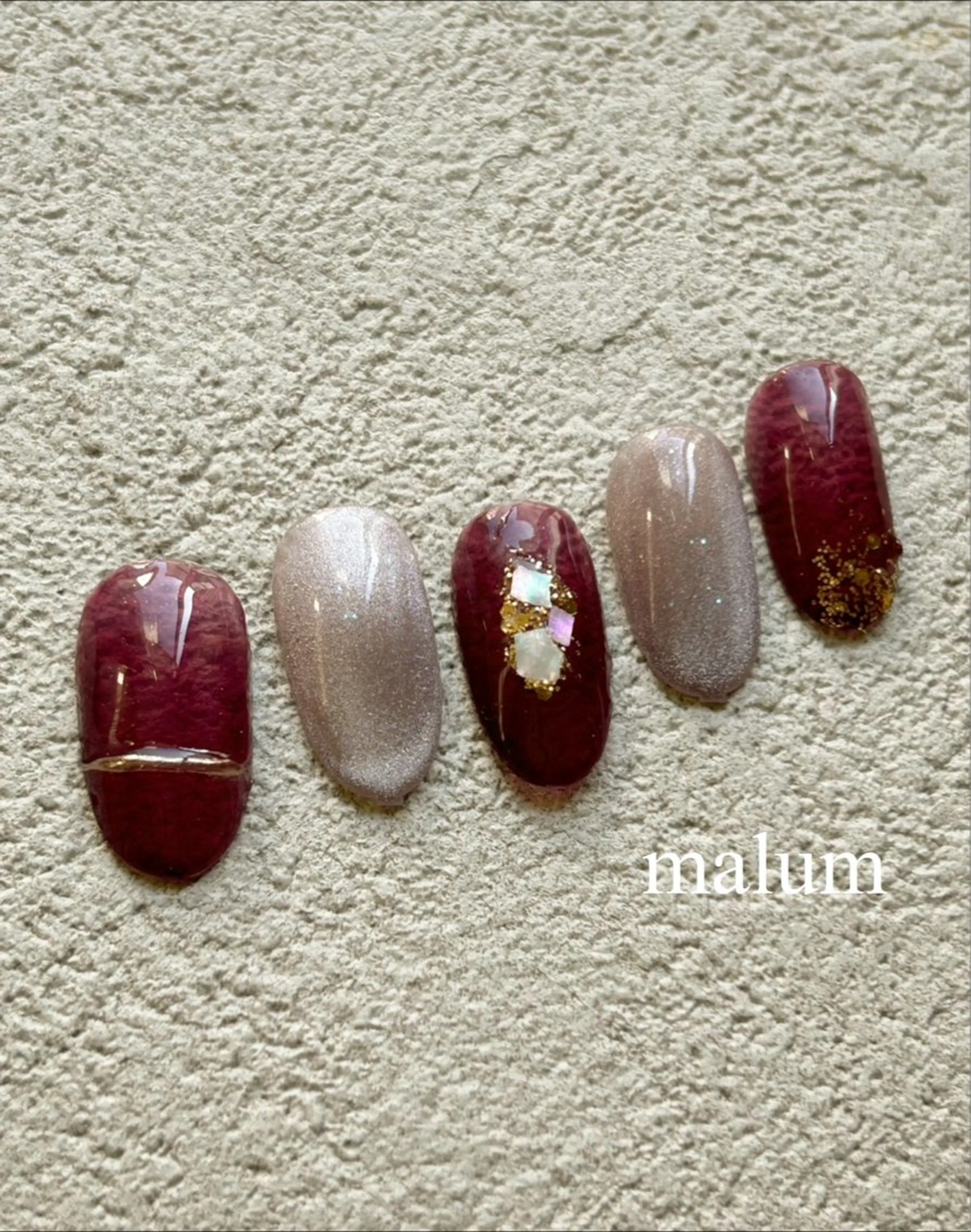 ネイル マグネットネイル ワンカラーネイル ハンドネイル malum nailのネイルデザイン