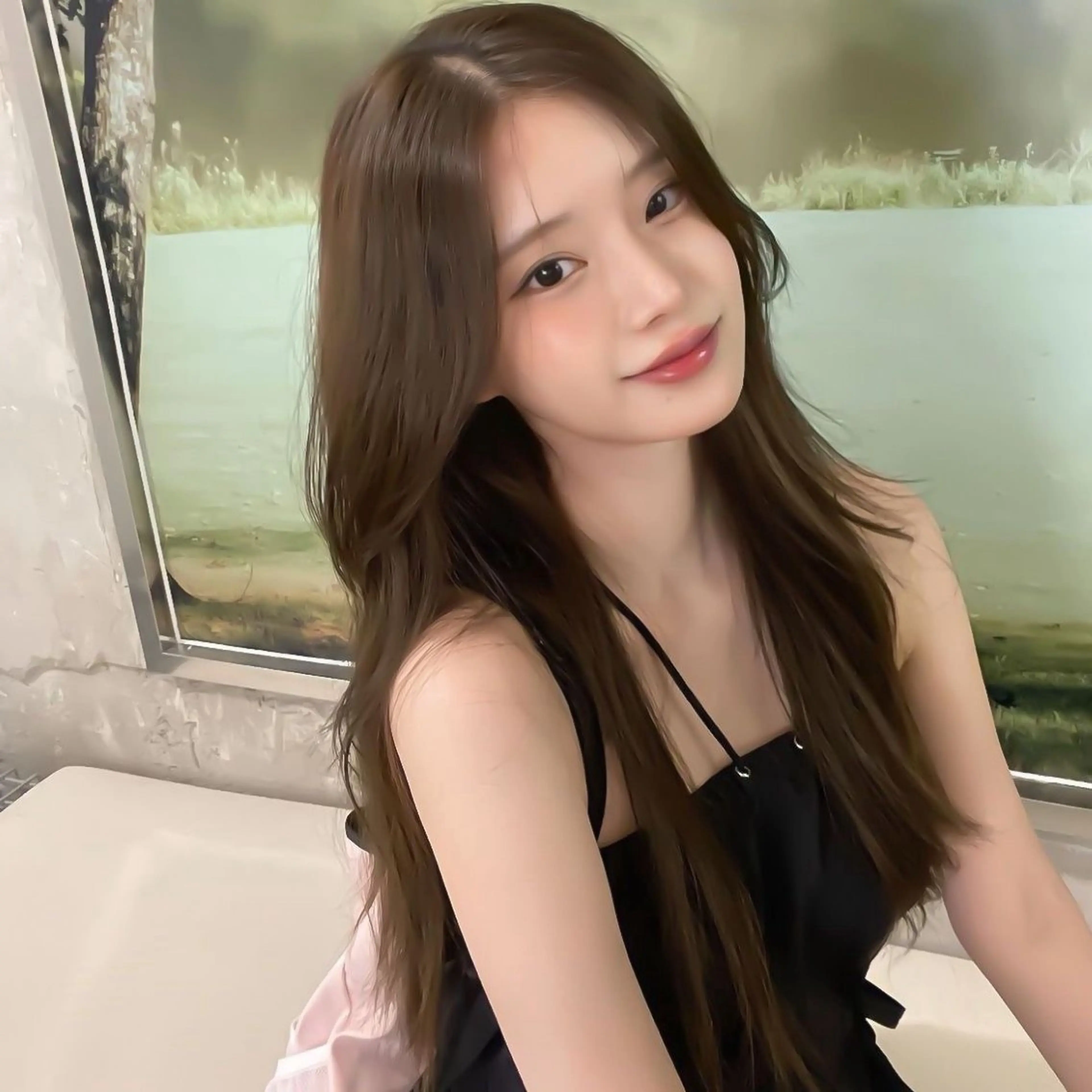 ロング カラー カット ヘアカラー トリートメント 莉乃/縮毛矯正/髪質 改善/艶カラーのヘアスタイル