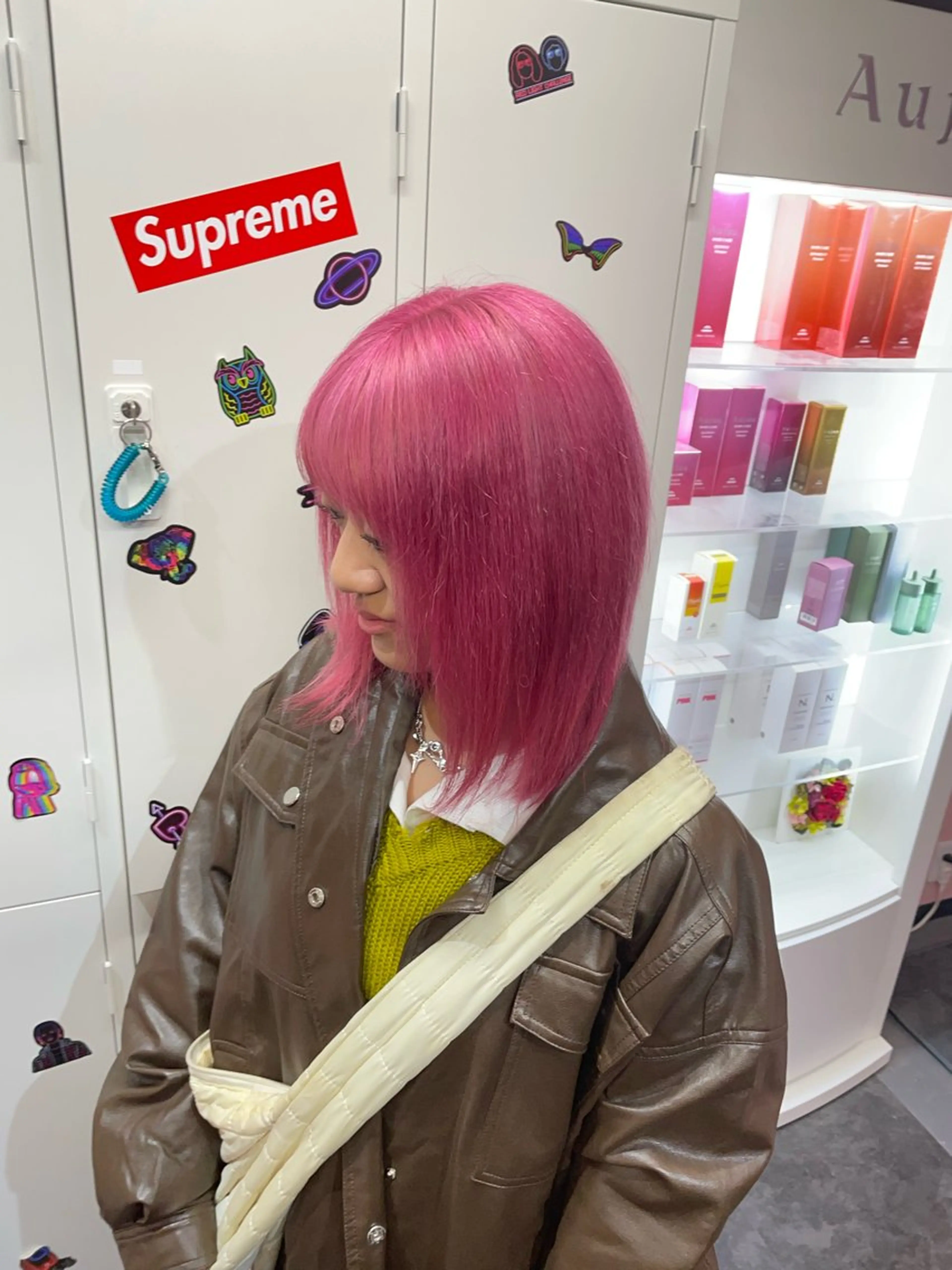 ミディアム カラー ピンクカラー ハイトーン/ブリーチ /hikaruのヘアスタイル