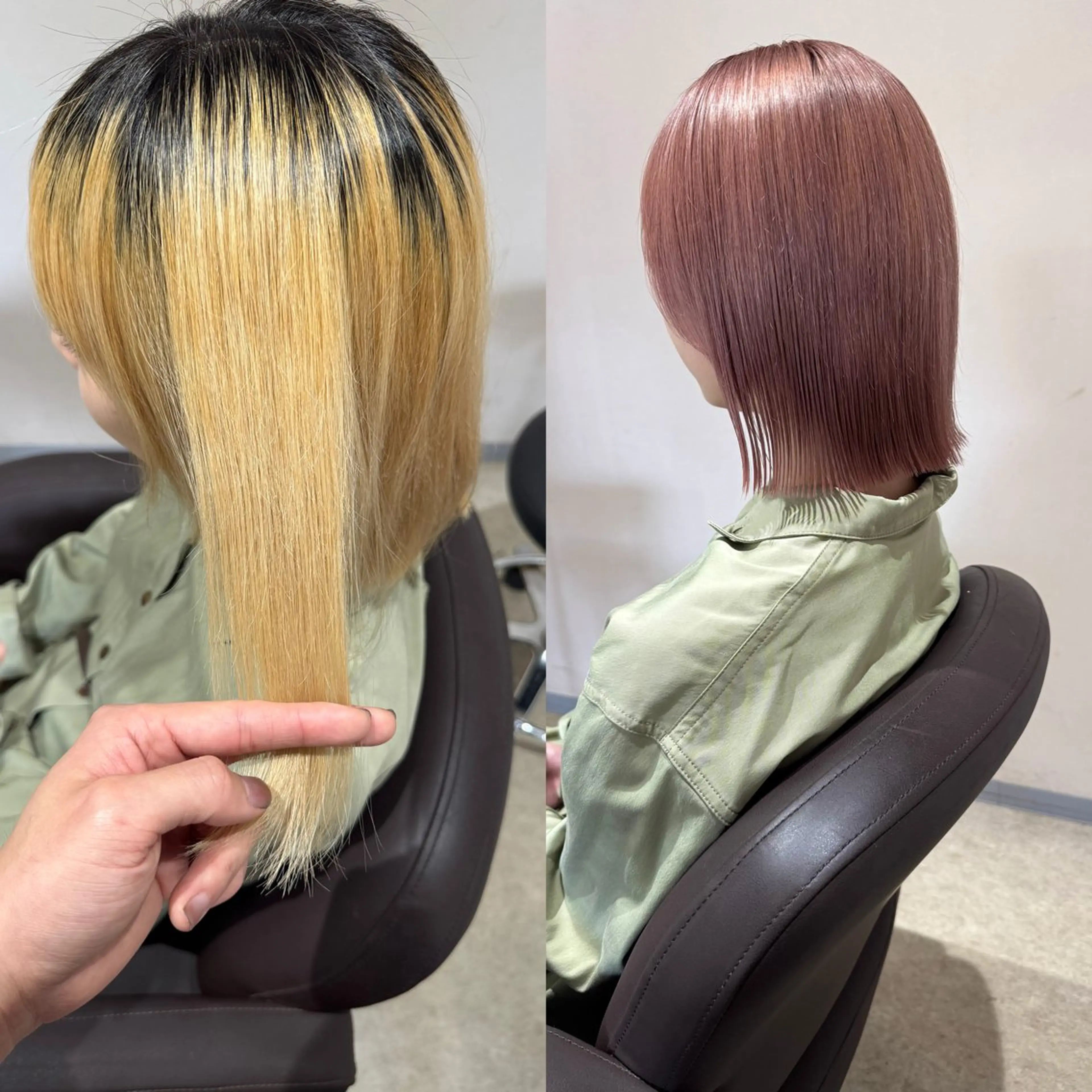 ショート ボブレイヤー ボブ 韓国風ヘア レイヤーカット ショートヘア カット ヘアカラー トリートメント ✨艶ブリーチカラー✨ ✨艶髪ストレート✨のヘアスタイル