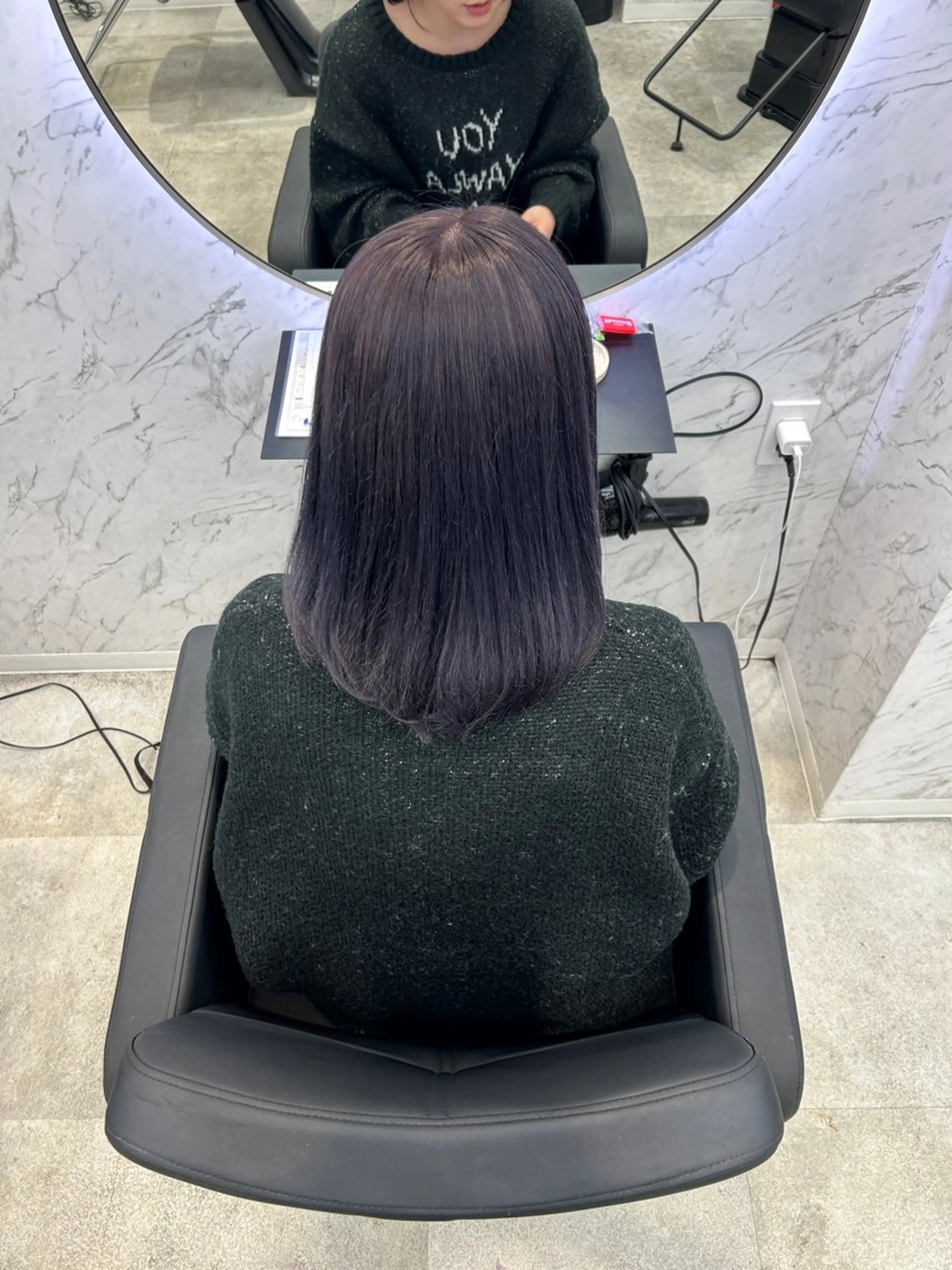 ロング カラー パープルカラー ヘアカラー トリートメント 韓国艶カラー 🇰🇷💎MIUのヘアスタイル