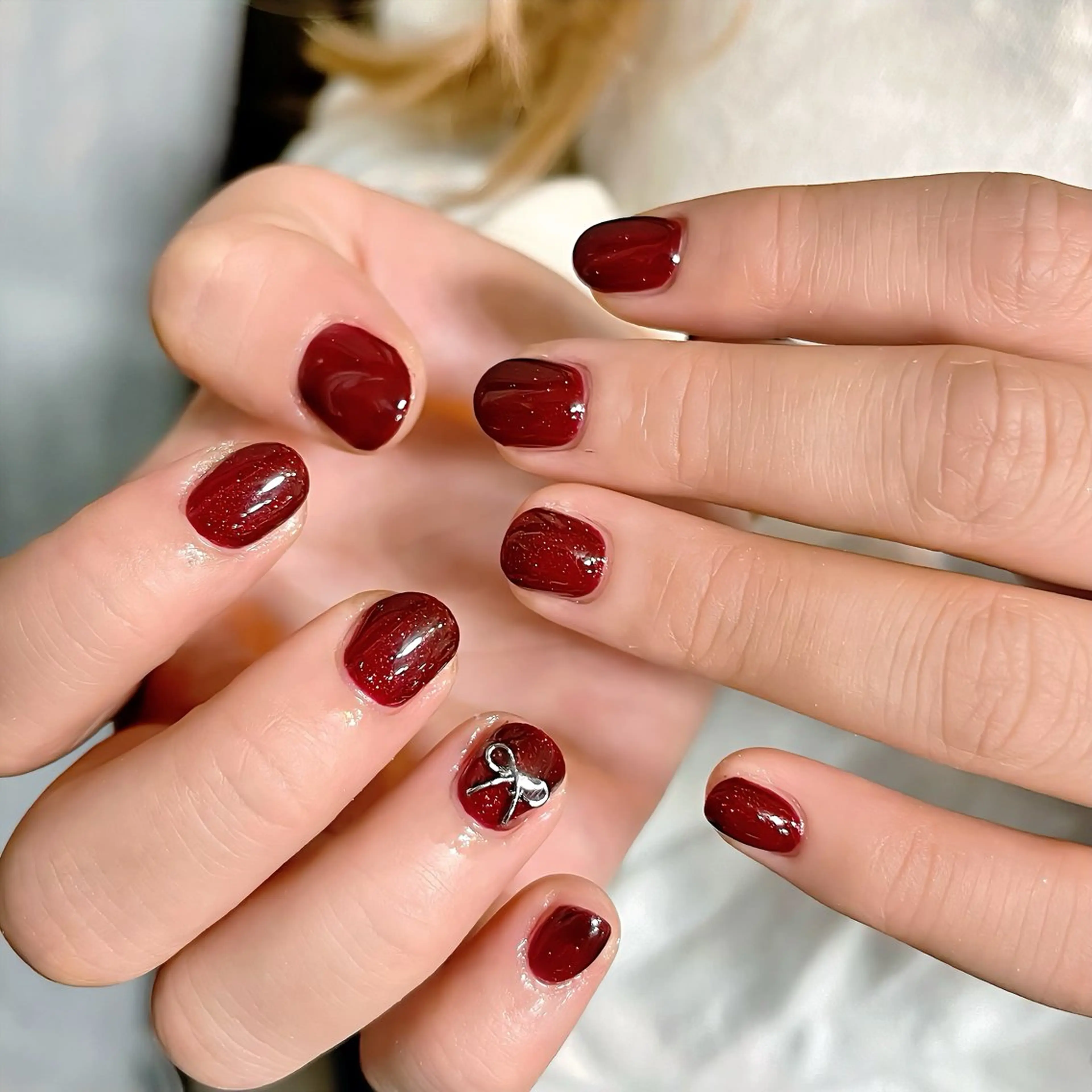 ネイル ブラウン ハート マグネットネイル ネイビー ワンカラーネイル ハンドネイル ハンドケア 🫧OPELIA NAIL渋谷🫧のネイルデザイン