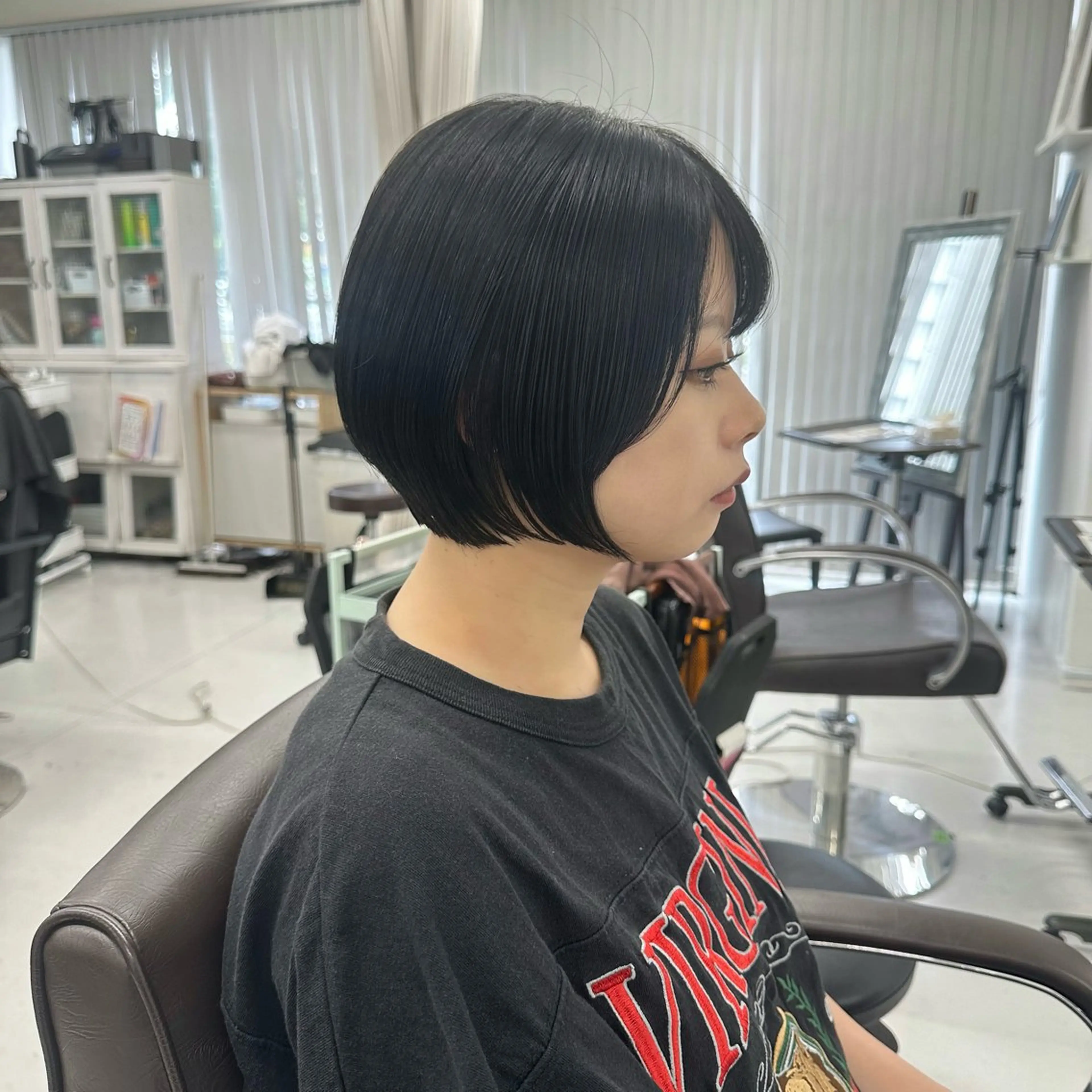 ショート ショートボブ ボブ ショートヘア 山崎 結菜LEV.のヘアスタイル