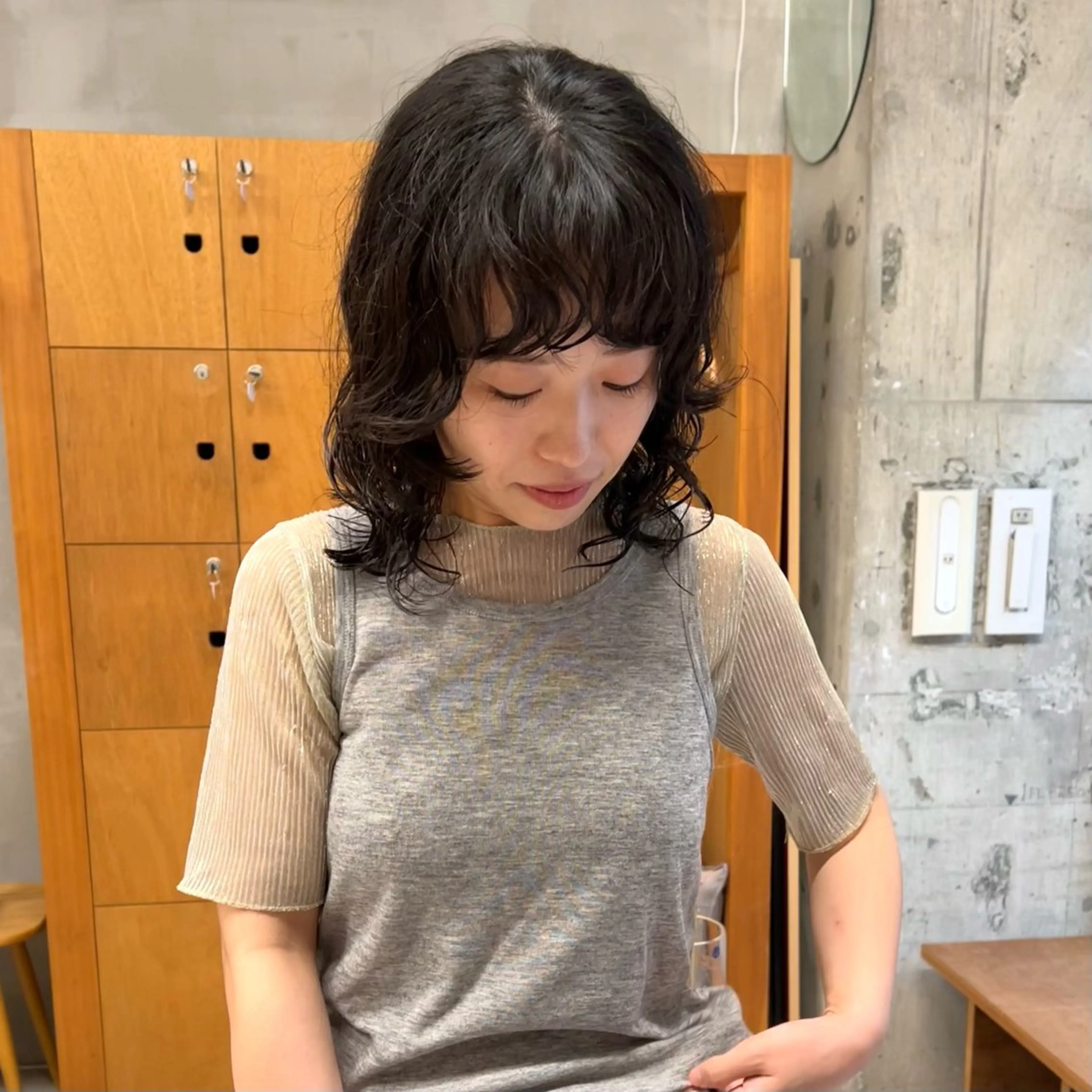 ミディアム ミディアムパーマ ウルフカット 木下 有希のヘアスタイル