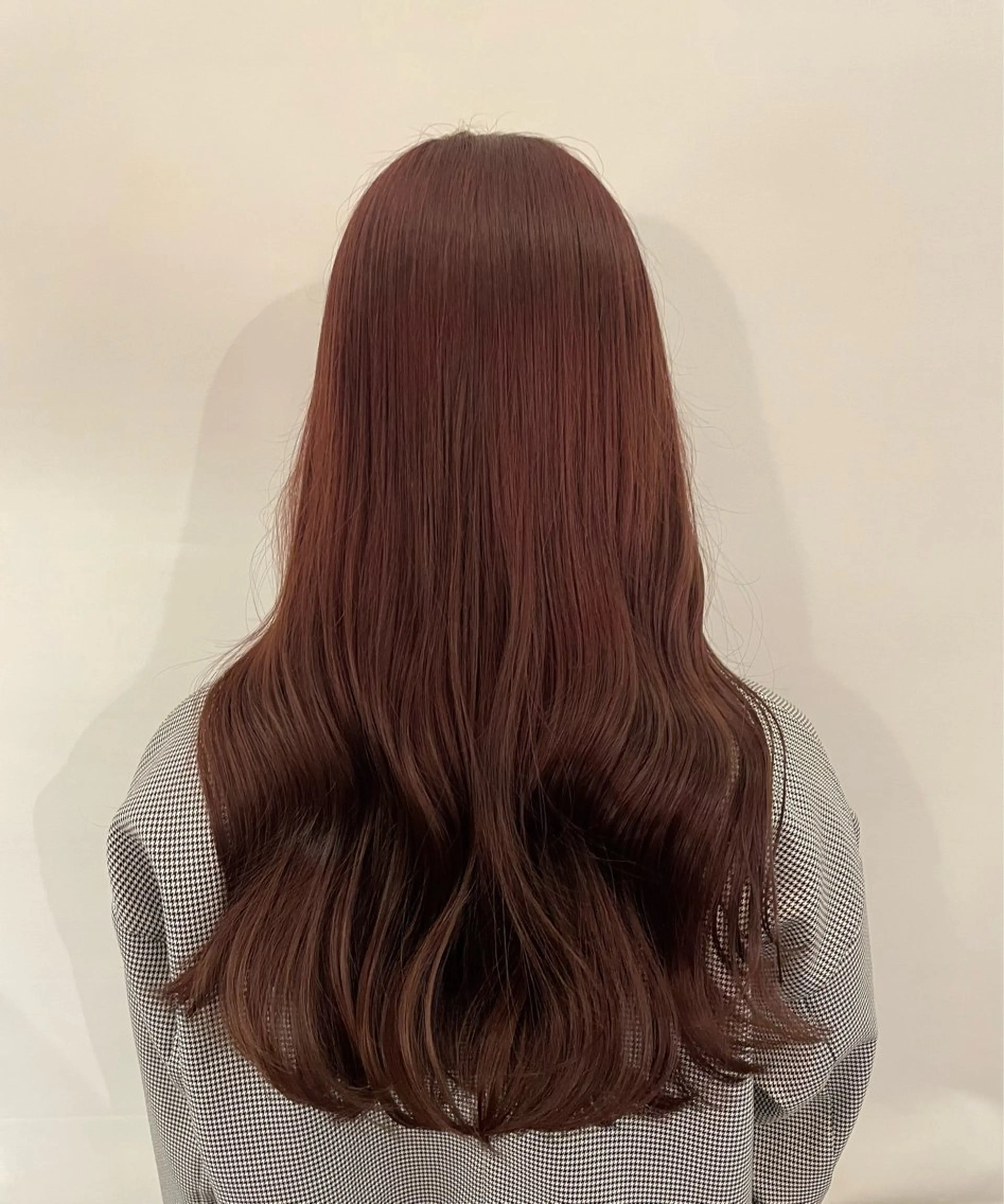 ロング カラー ブラウンカラー ピンクカラー ピンクブラウン TIECHEL所属・韓国ナチュラル・ ベージュ/落合夏希のヘアスタイル