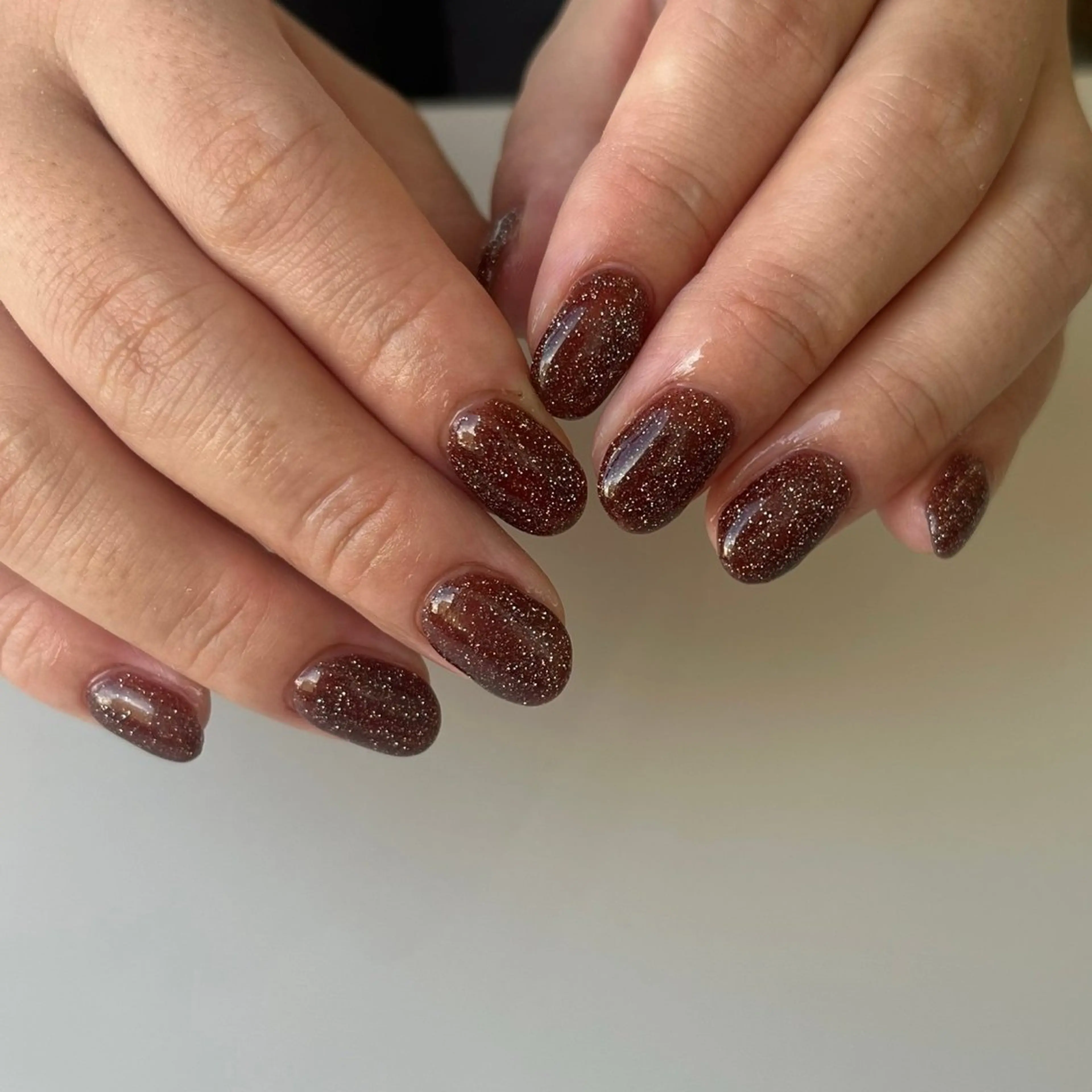 ネイル ブラウン フラッシュネイル nail‪◯ petitnanoのネイルデザイン
