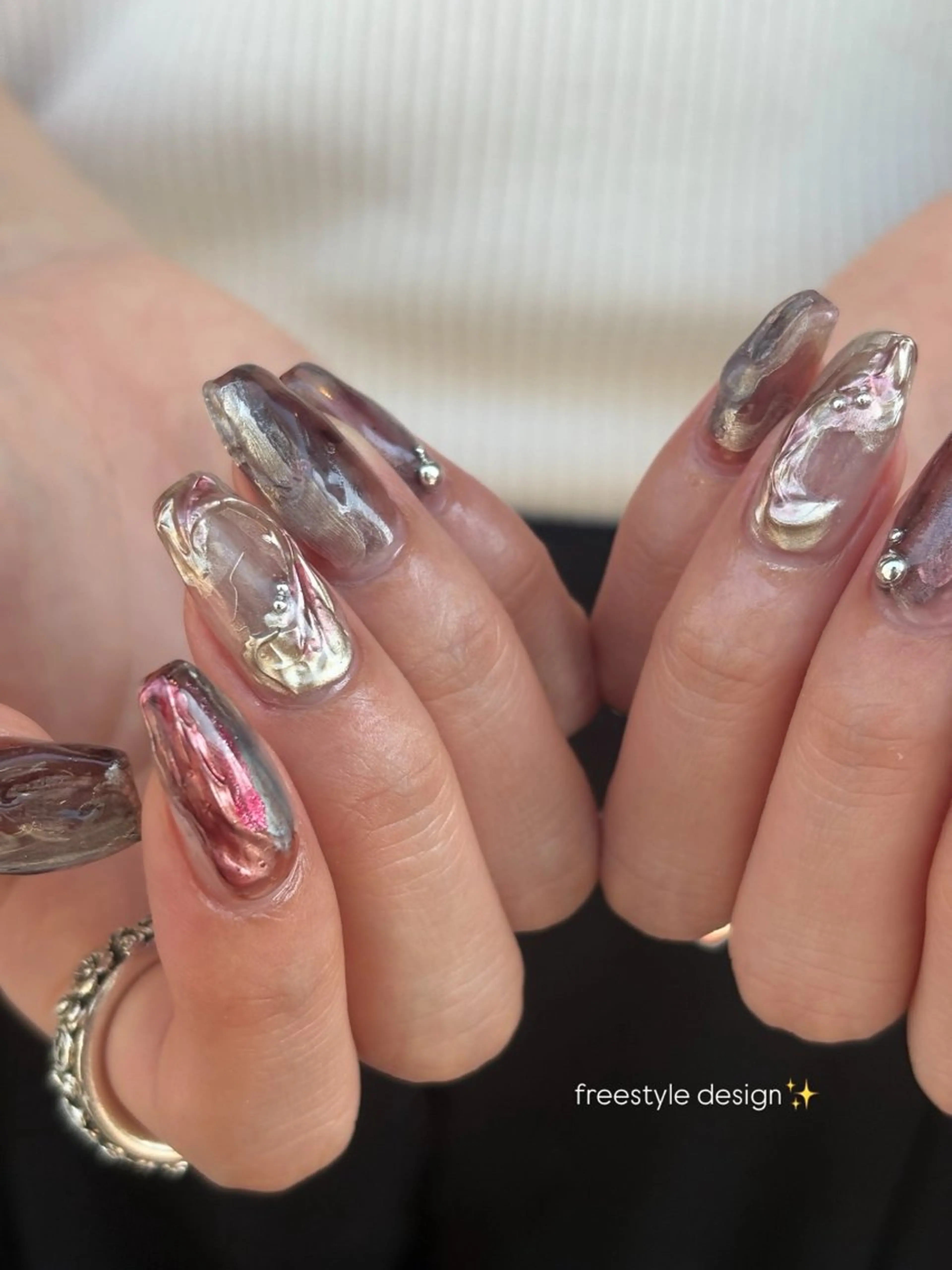 ネイル ハンドネイル 𝗿𝗶𝗰𝗼 ˎˊ˗のネイルデザイン