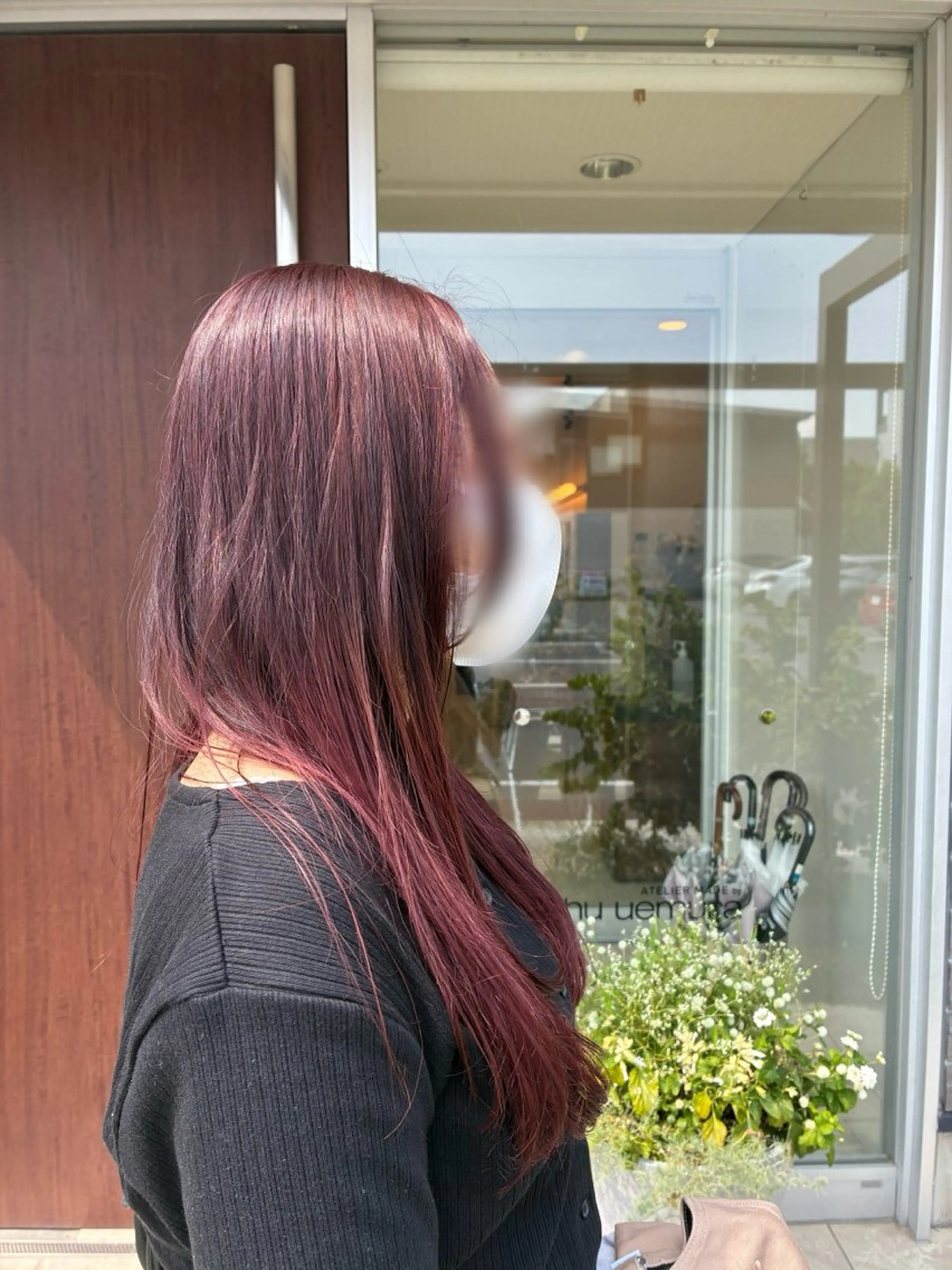 ロング カラー ブリーチ ブリーチなしカラー レッドカラー ヘアカラー LOBEAUT所属・古橋 由妃のヘアスタイル