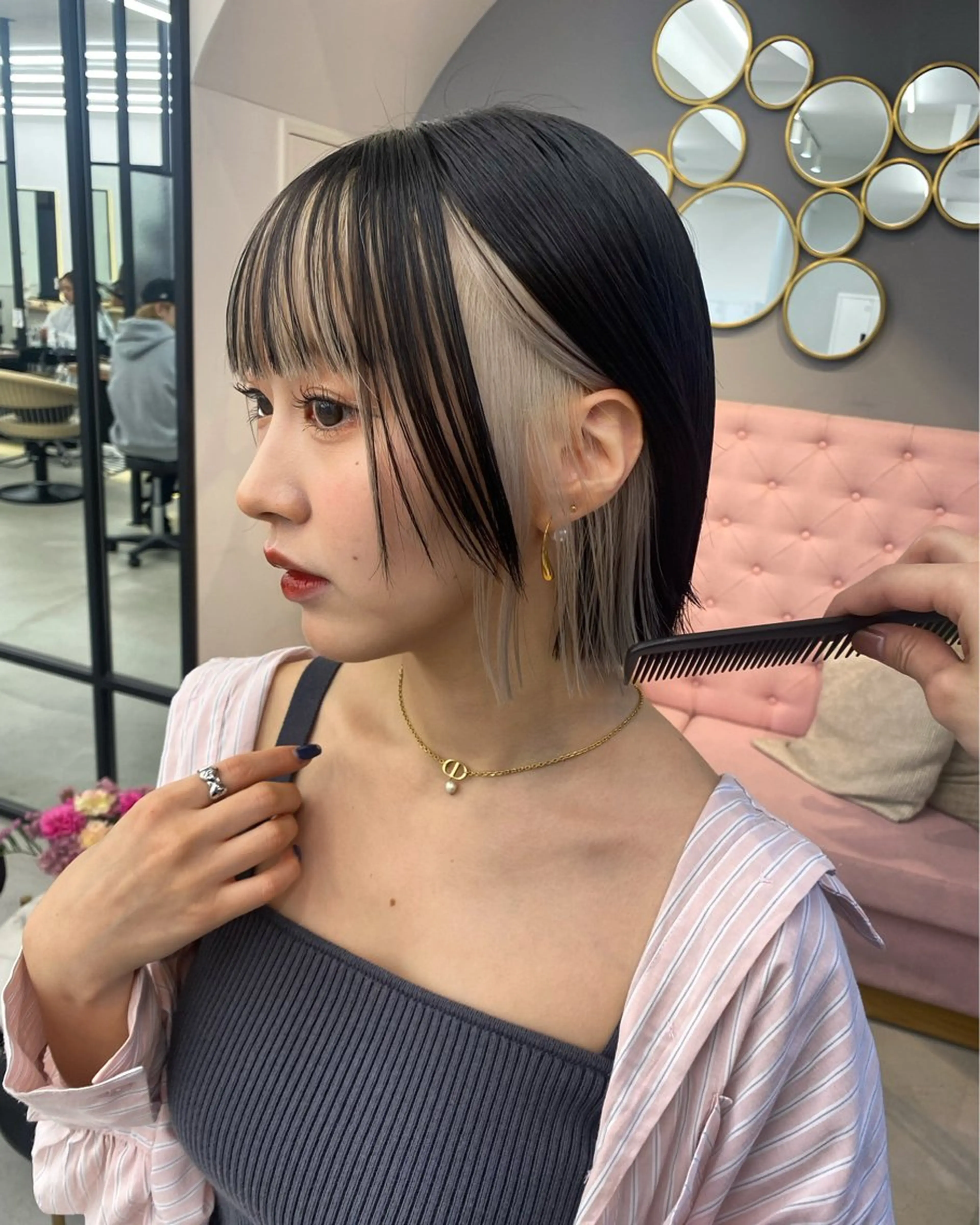 ショート カラー 地毛風縮毛/ 巻ける縮毛/山下凌生のヘアスタイル