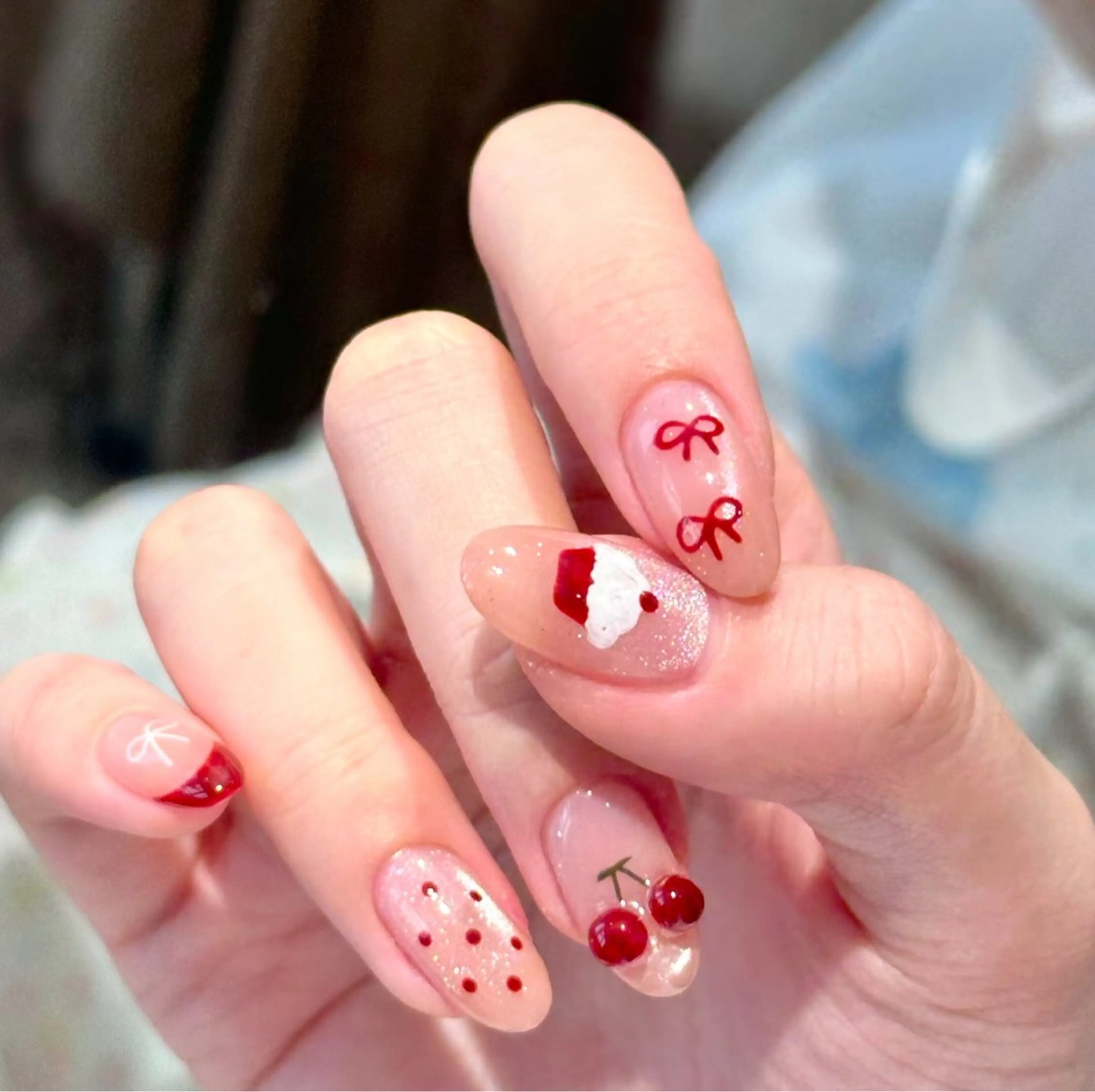 ネイル アートネイル オーロラネイル チークネイル フレンチネイル ガラスフレンチ ハンドネイル 🎀🎀YooLi Nail Salonのネイルデザイン