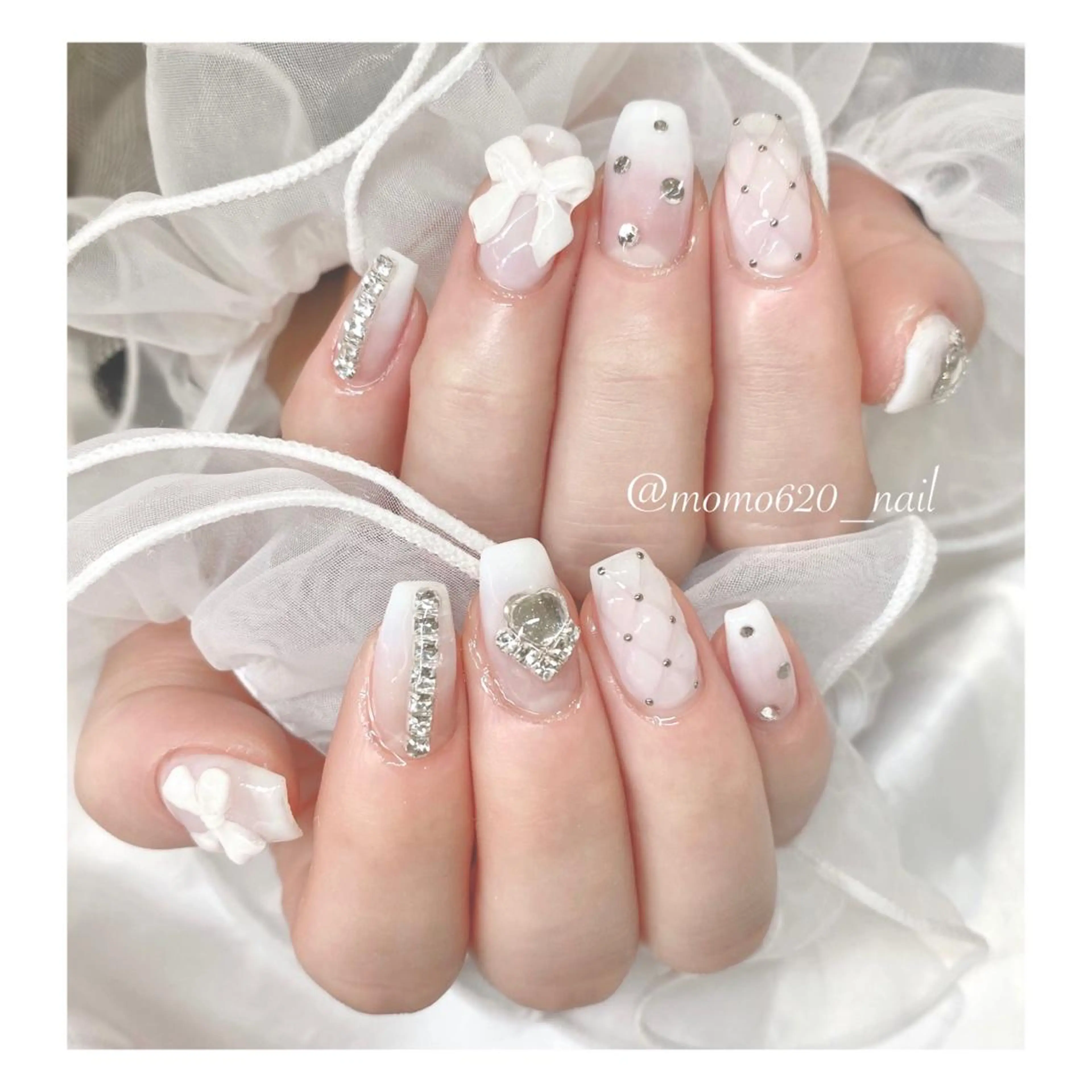 ネイル ホワイト nailsalon moca 堀江店所属・moca堀江店 momokaのネイルデザイン