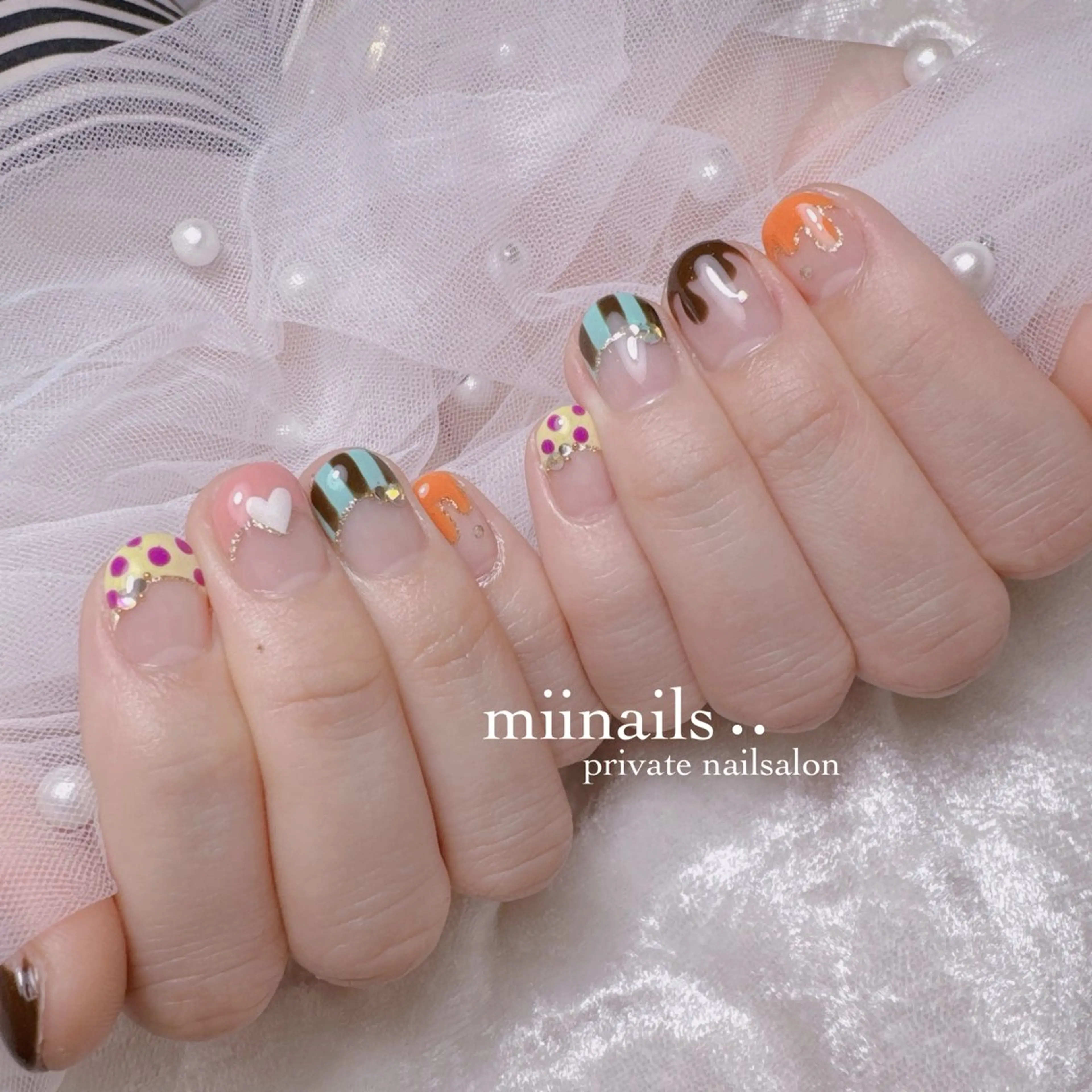 ネイル 韓国ネイル マグネットネイル ワンホンネイル ハンドネイル nailsalon miinailsのネイルデザイン