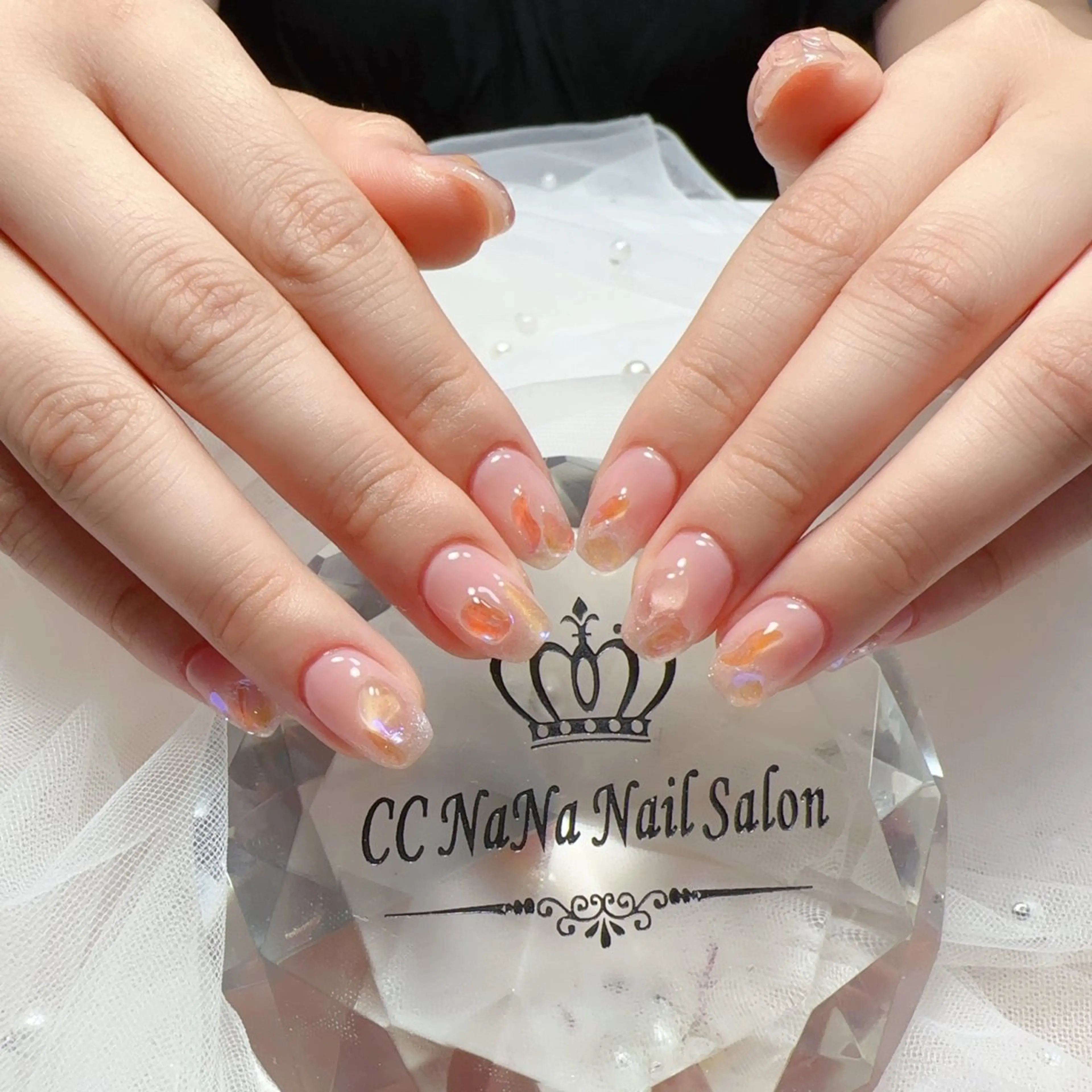 ネイル 氷ネイル・うるうるネイル ハンドネイル 💎CC・NaNa 韓国風ネイル🌙のネイルデザイン
