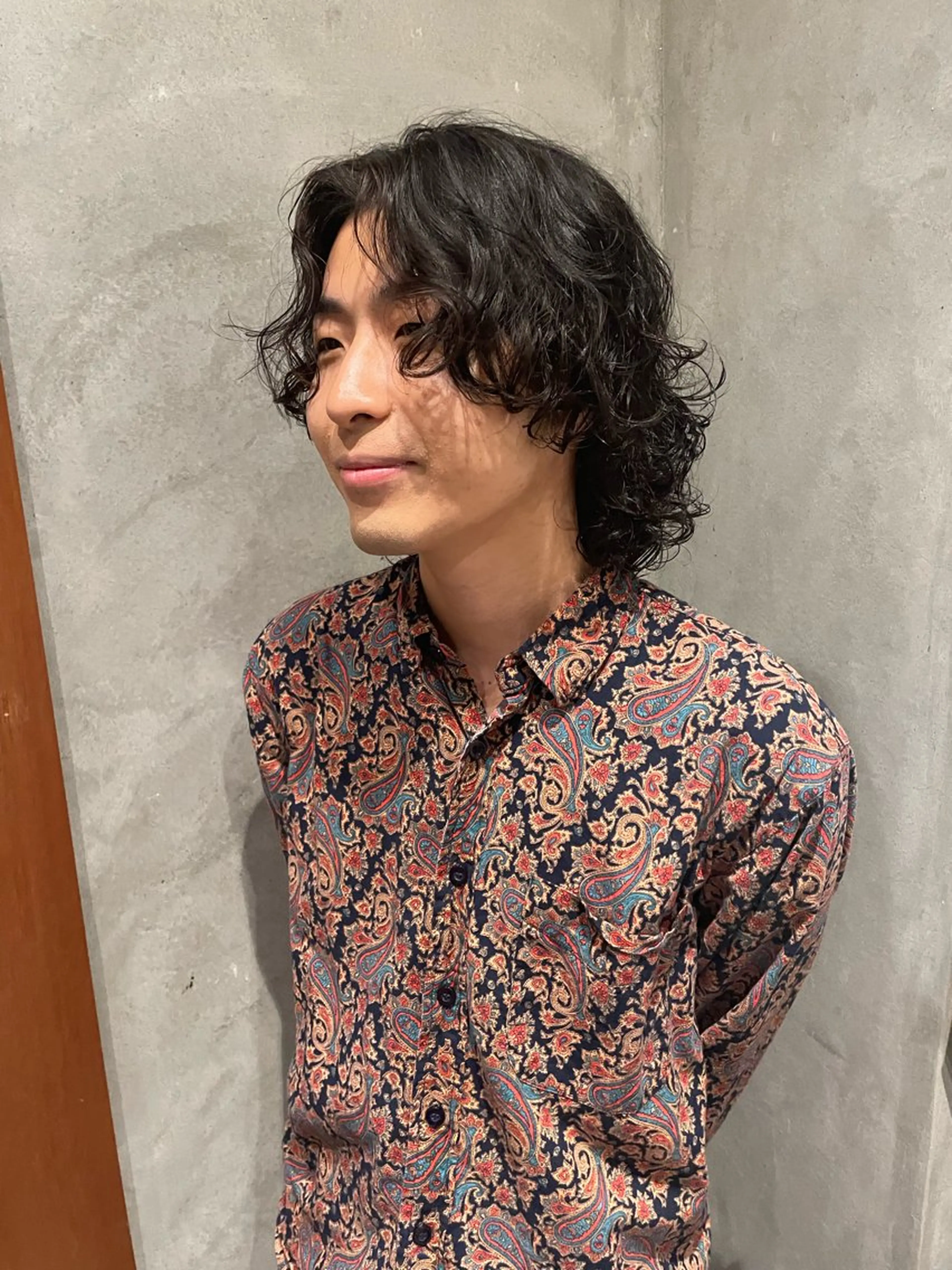 パーマ メンズ メンズパーマ メンズウルフカット ウルフカット LEAPS adore都島店所属・みゆう 都島/透明感のヘアスタイル
