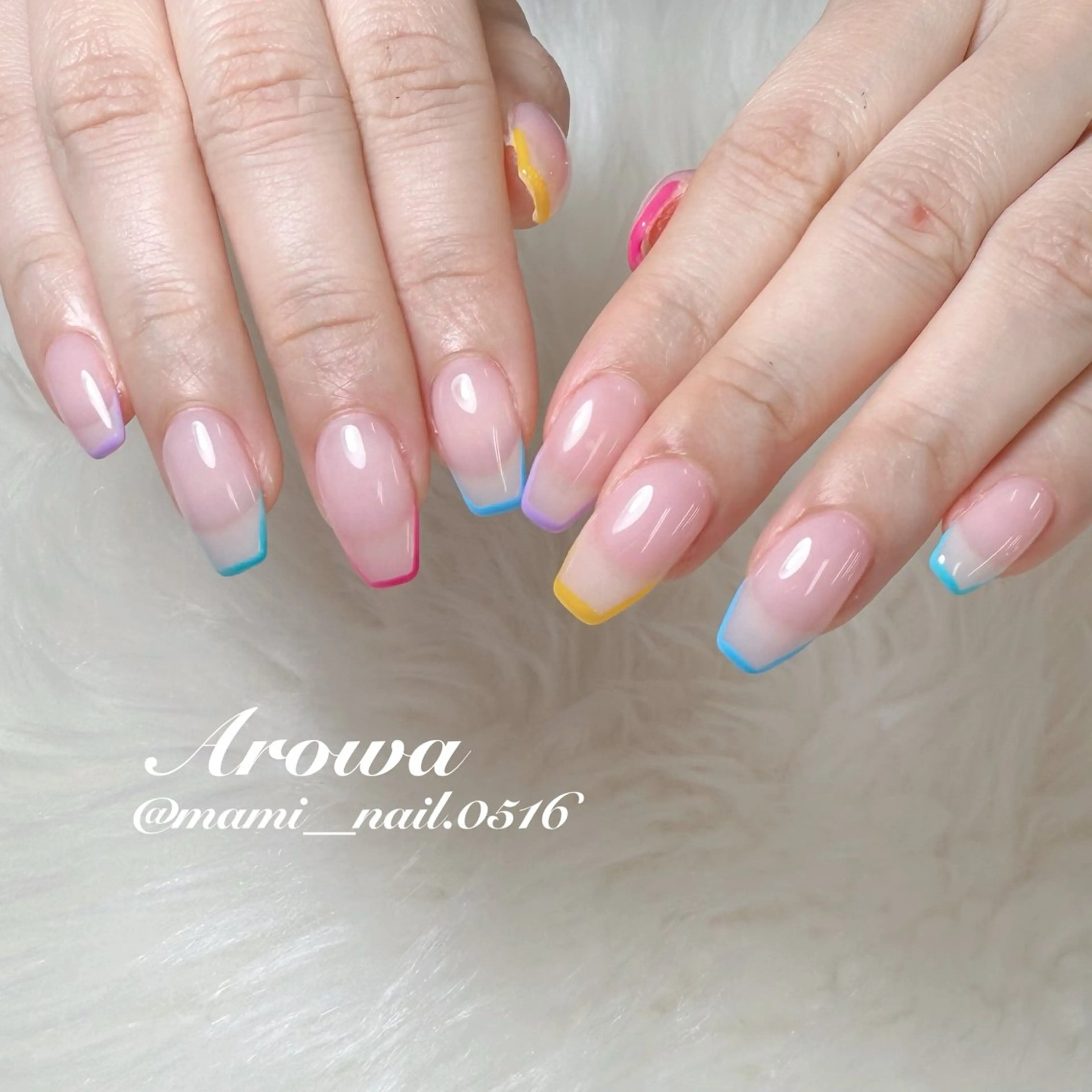 ネイル フレンチネイル ハンドネイル Arowa まみのネイルデザイン