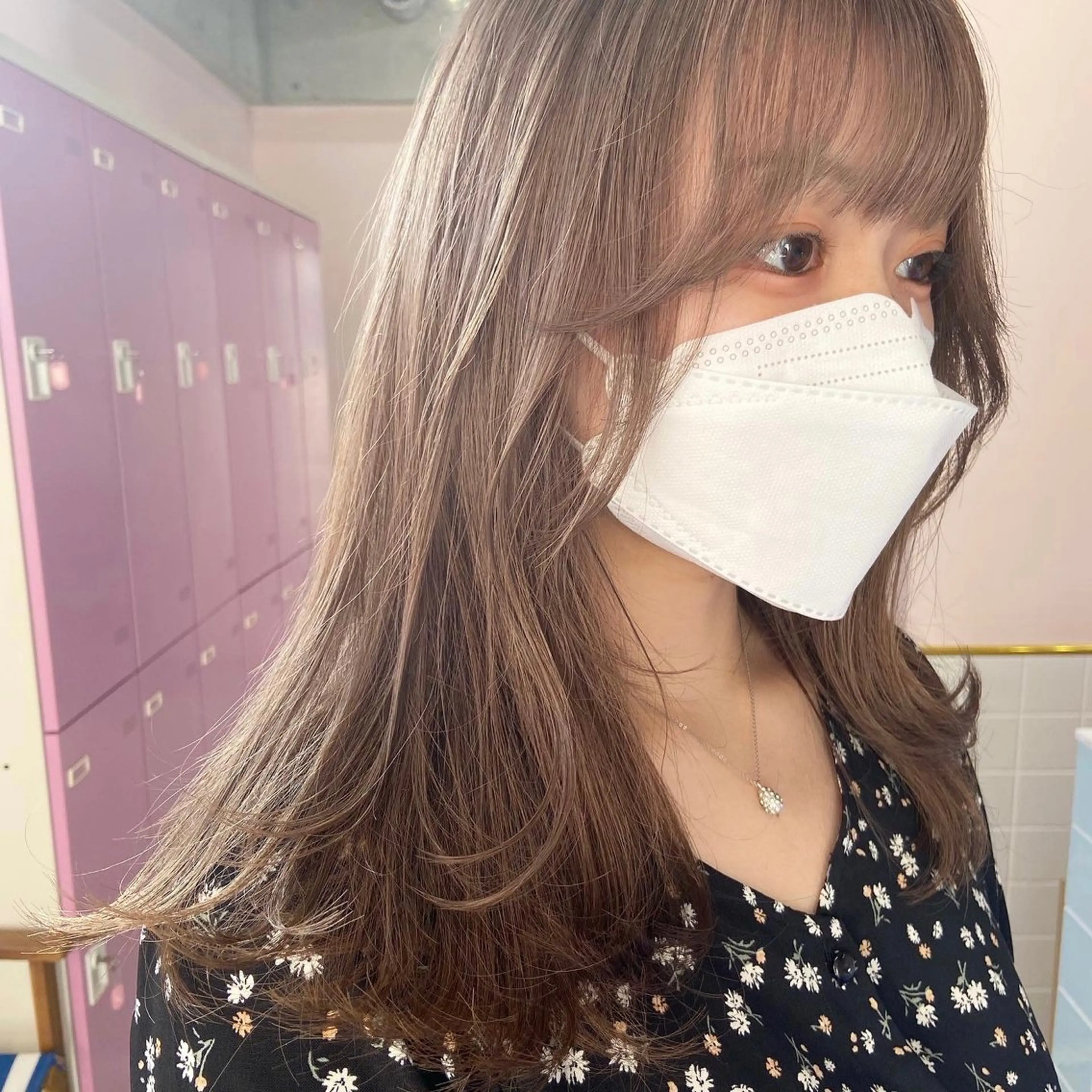 ミディアム カラー ヘアカラー トリートメント GO TODAY SHAiRE SALON 原宿本店所属・ブリーチ/レイヤー ハッシュカット/河内のヘアスタイル