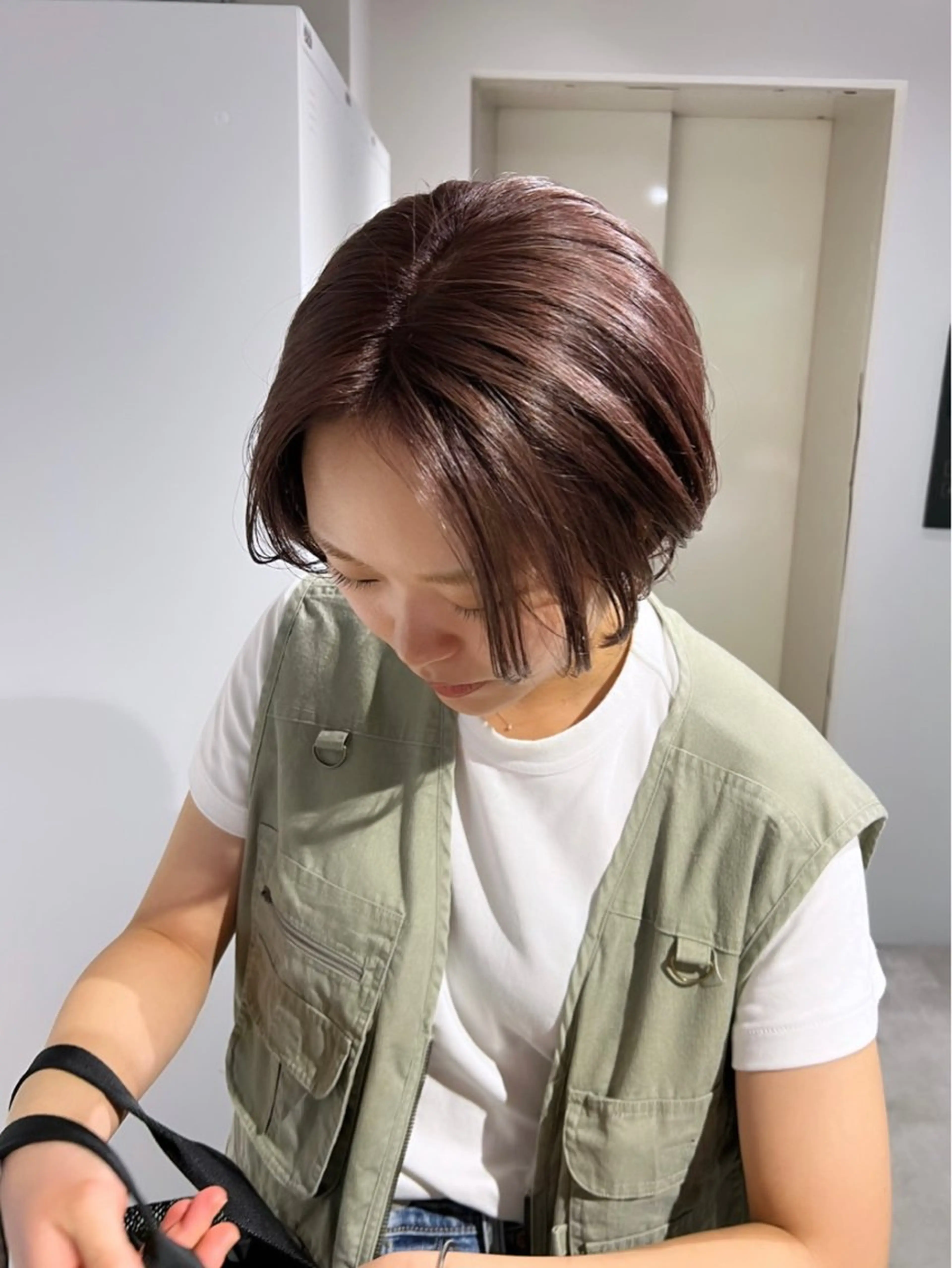 ショート カラー ブリーチ ケアブリーチ 透明感カラー デザインカラー ダブルカラー nendo_hair所属・ハイトーン/ブリーチ レイヤーsonokaのヘアスタイル
