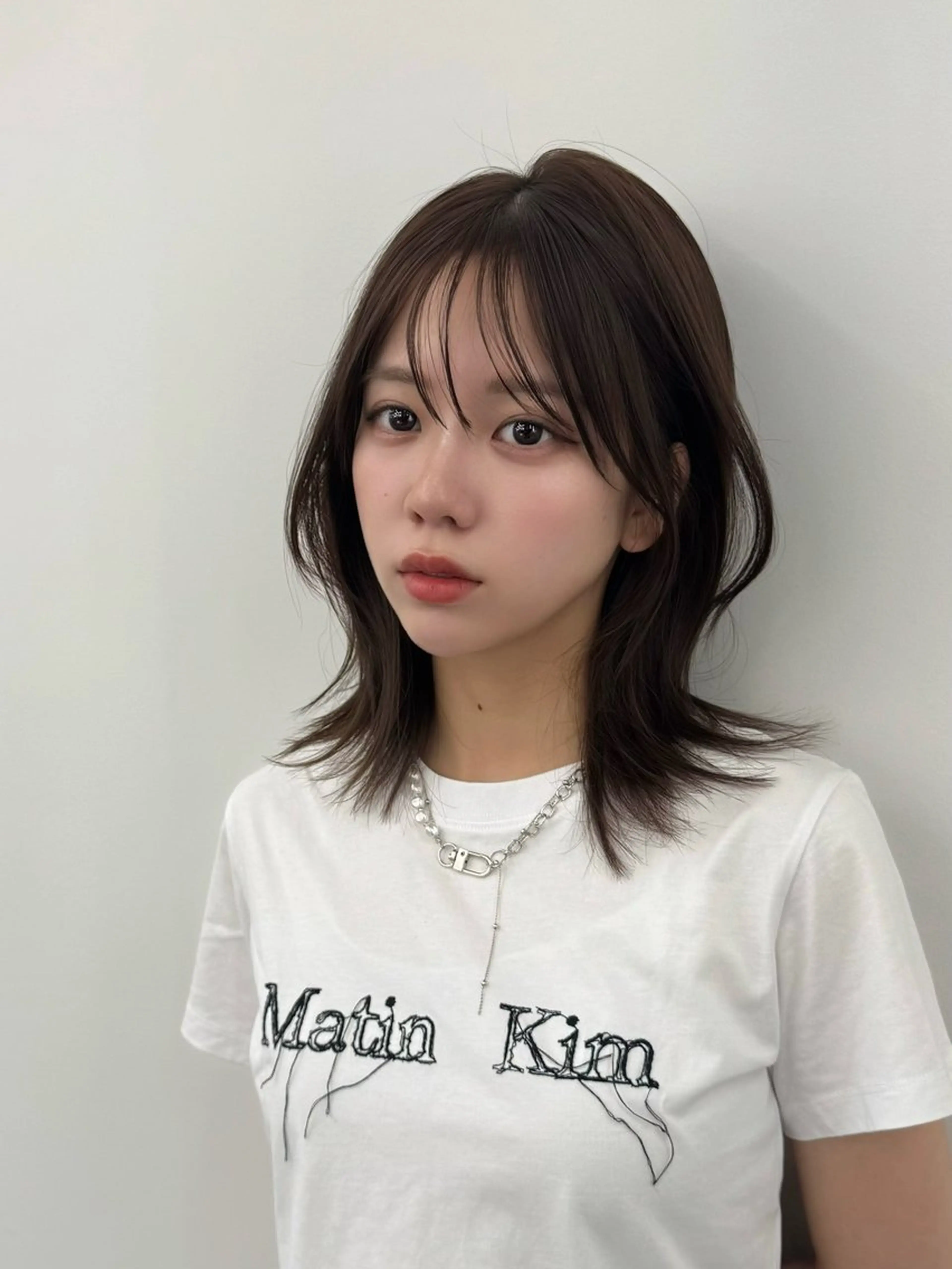 ミディアム カラー ヘアアレンジ カット ヘアカラー トリートメント 最小顔周りカット/ くびれヘア/窪田洸希のヘアスタイル